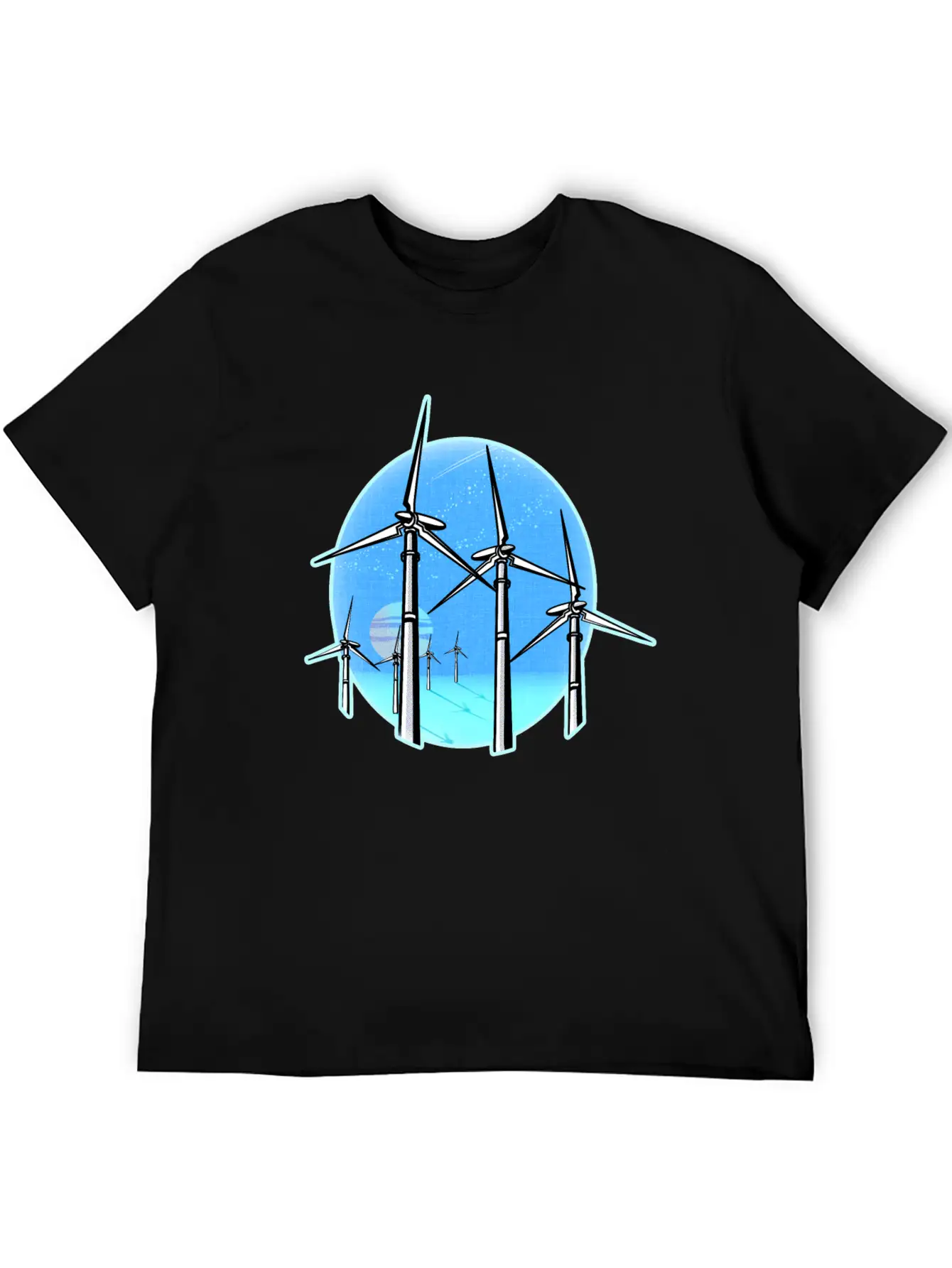 Ocean Wind Farm At Sunset Relaxed Everyday Tee – Lightweight And Durable Cotton