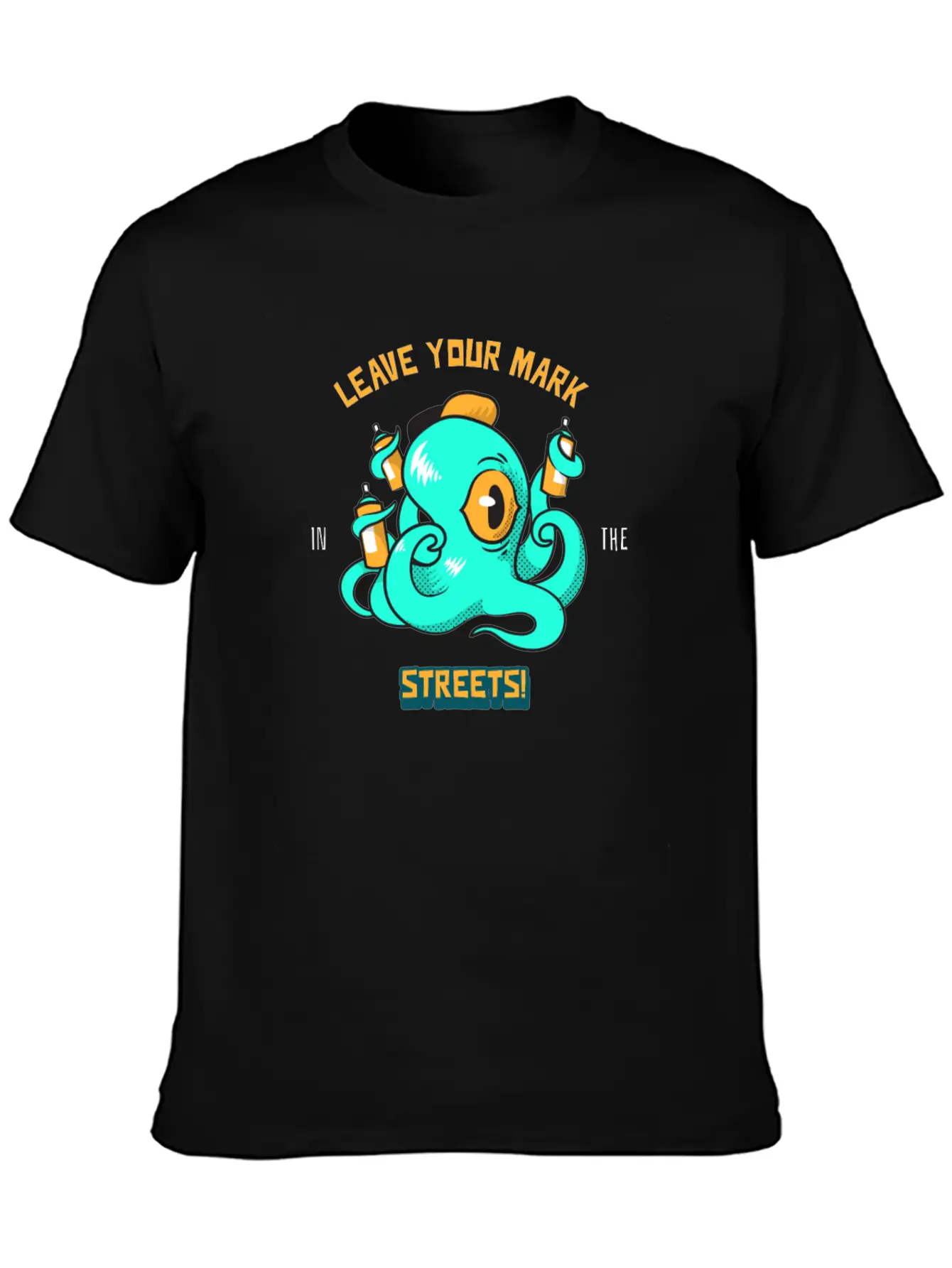 Octopus Grafitti Spray - Leave Your Marks Street Classic Fit Graphic Tee For Daily Comfort – Unisex Cotton Shirt