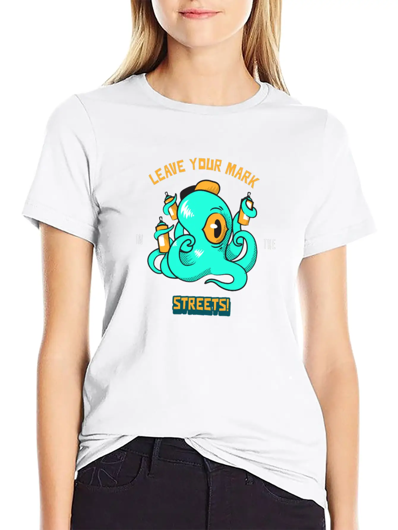 Octopus Grafitti Spray - Leave Your Marks Street Classic Fit Graphic Tee For Daily Comfort – Unisex Cotton Shirt