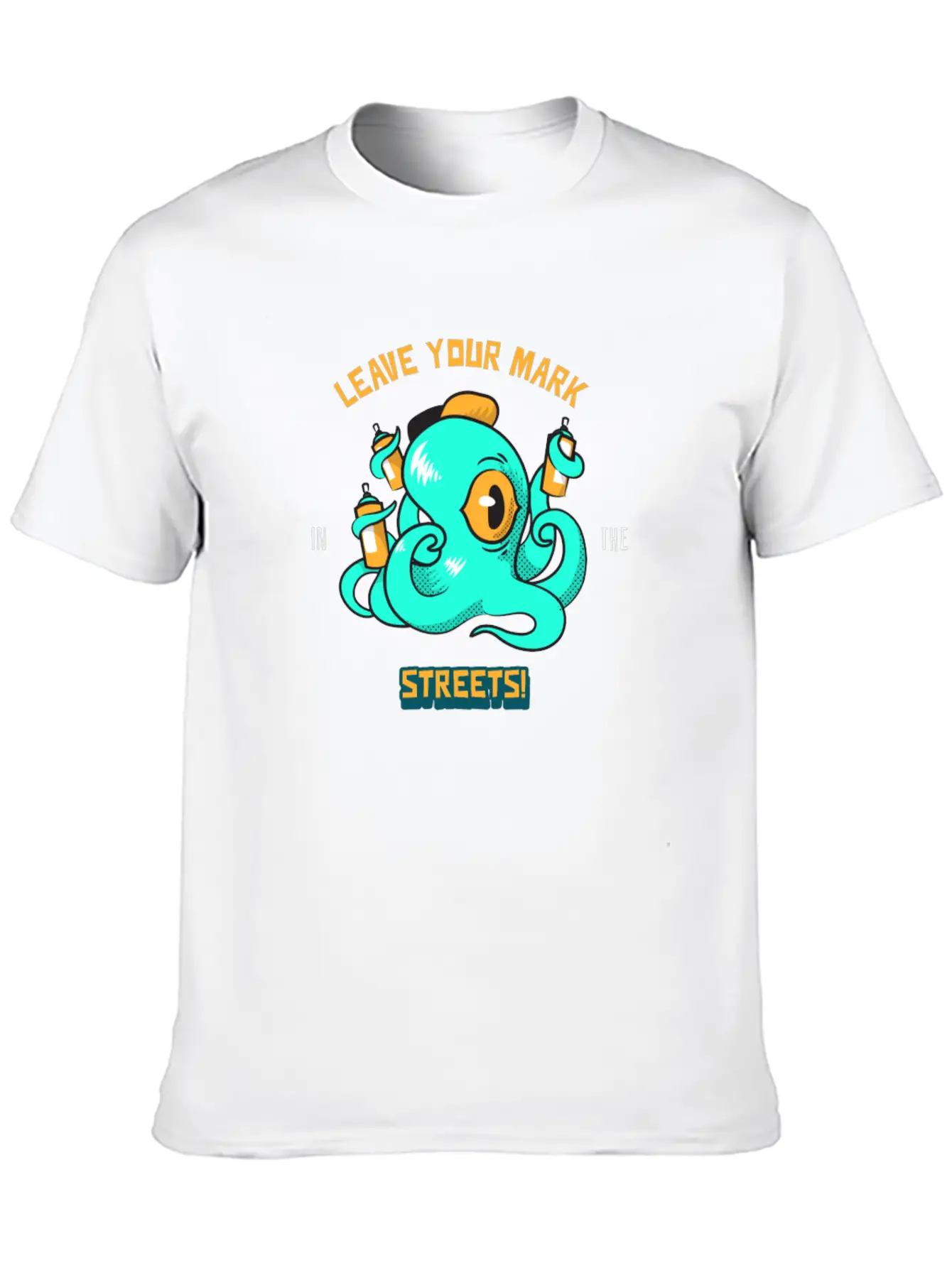 Octopus Grafitti Spray - Leave Your Marks Street Classic Fit Graphic Tee For Daily Comfort – Unisex Cotton Shirt