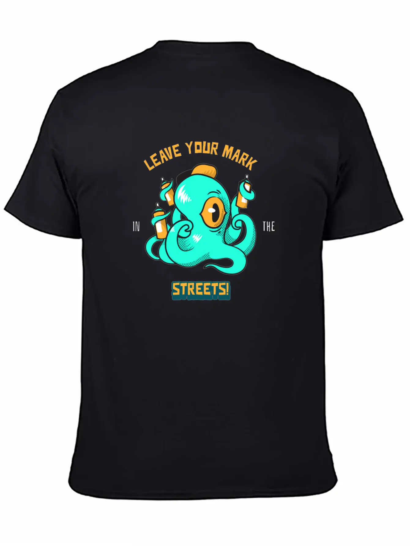 Octopus Grafitti Spray - Leave Your Marks Street Classic Fit Graphic Tee For Daily Comfort – Unisex Cotton Shirt