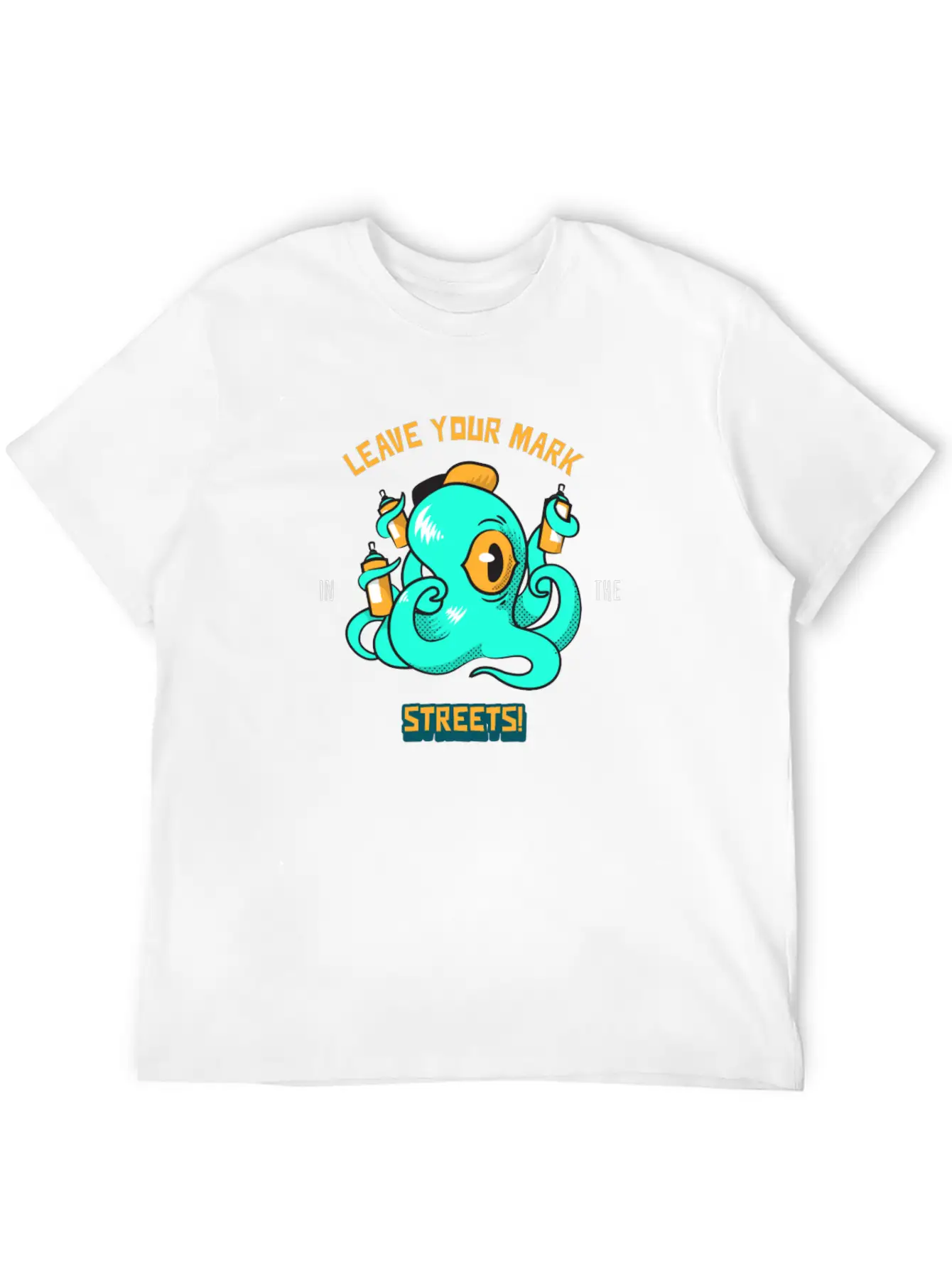 Octopus Grafitti Spray - Leave Your Marks Street Classic Fit Graphic Tee For Daily Comfort – Unisex Cotton Shirt