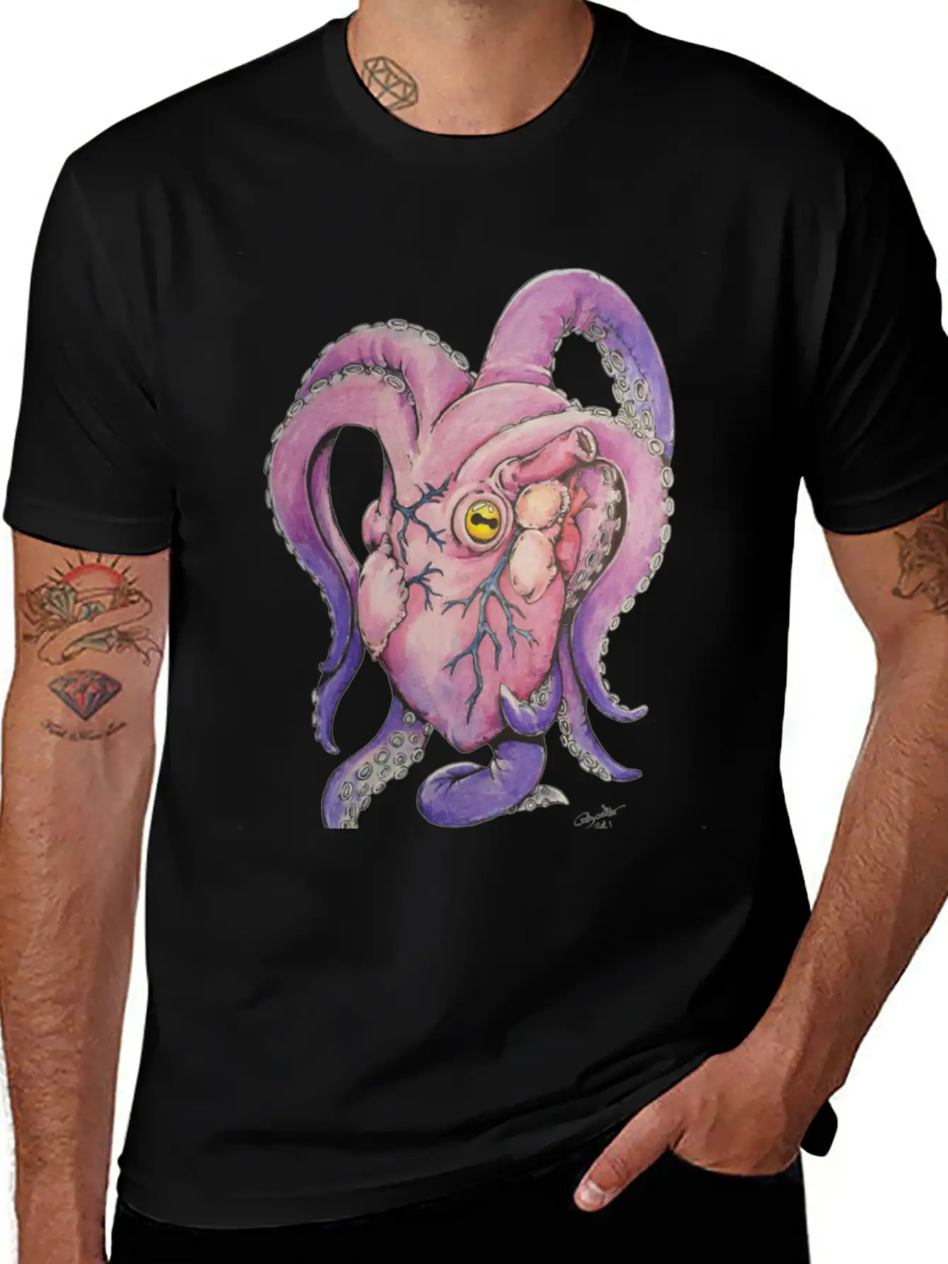 Octopus Heart Modern Fit Casual T-Shirt – Clean And Versatile Design