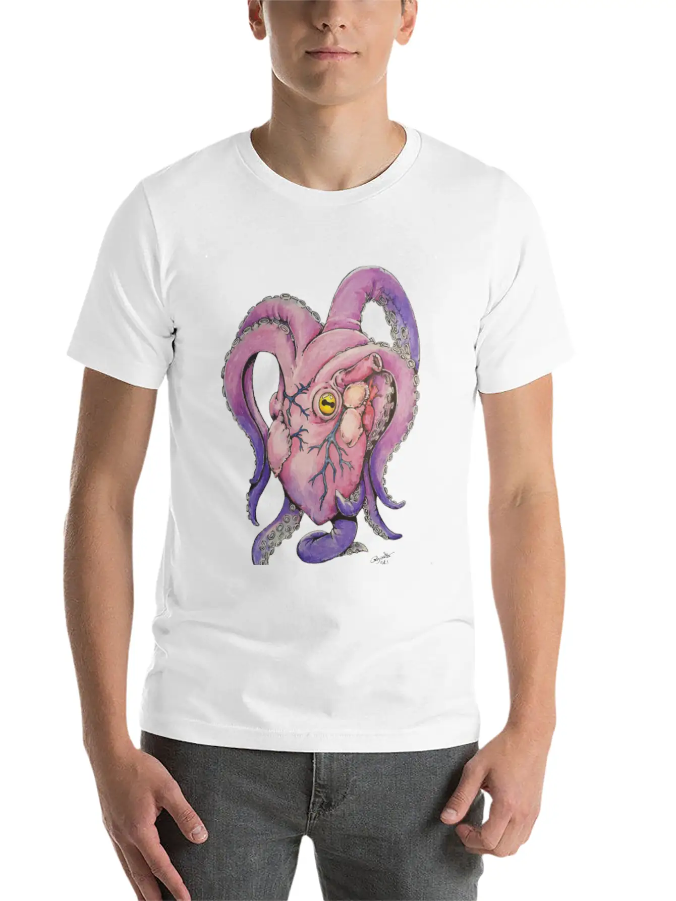Octopus Heart Modern Fit Casual T-Shirt – Clean And Versatile Design