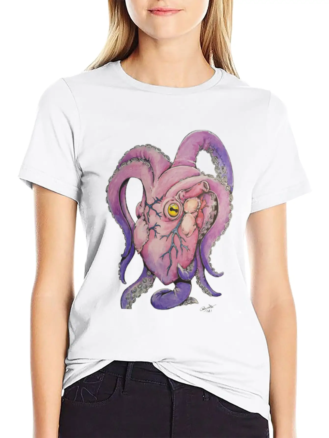 Octopus Heart Modern Fit Casual T-Shirt – Clean And Versatile Design
