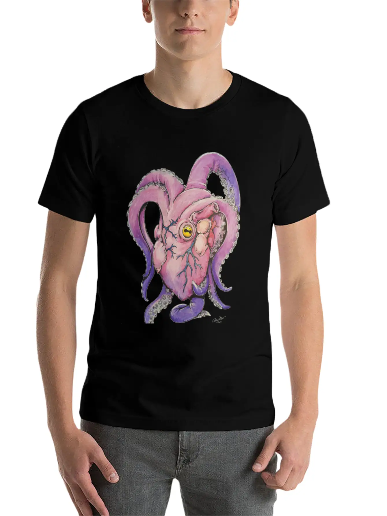 Octopus Heart Modern Fit Casual T-Shirt – Clean And Versatile Design