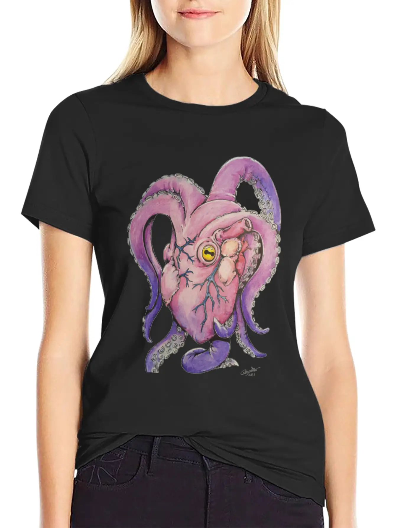 Octopus Heart Modern Fit Casual T-Shirt – Clean And Versatile Design