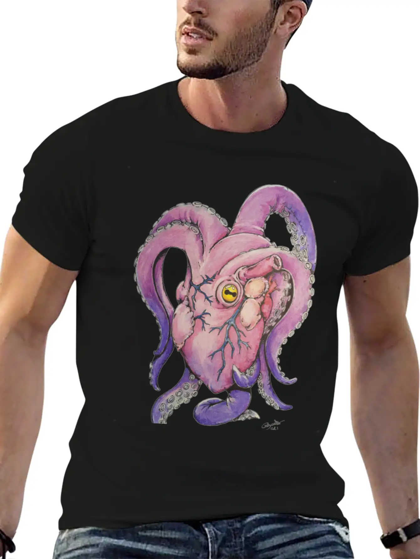 Octopus Heart Modern Fit Casual T-Shirt – Clean And Versatile Design