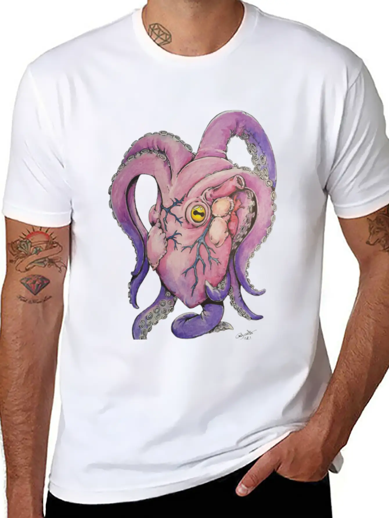 Octopus Heart Modern Fit Casual T-Shirt – Clean And Versatile Design