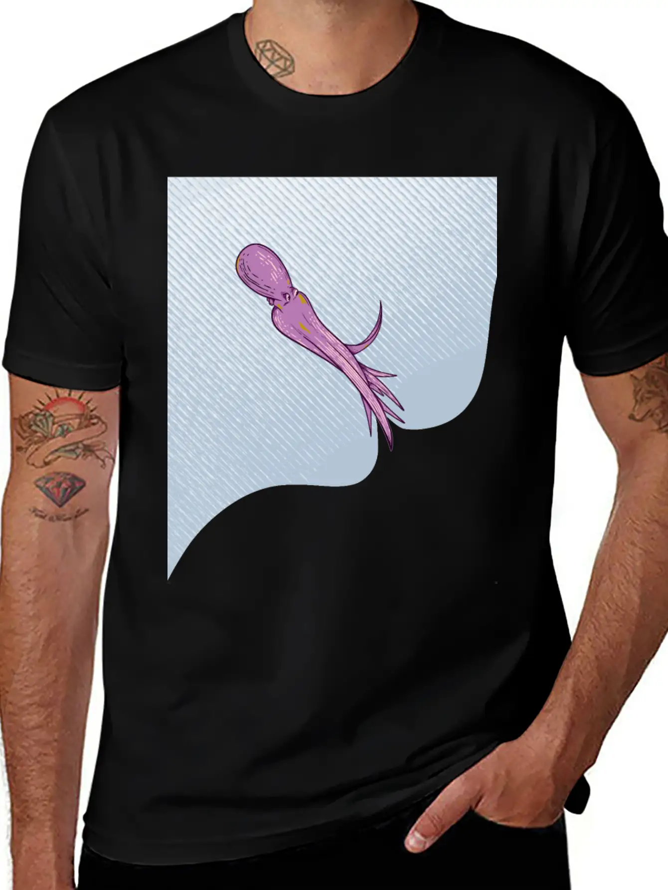 Octopus Squirting Ink Unisex Casual T-Shirt – Clean Design For Daily Comfort