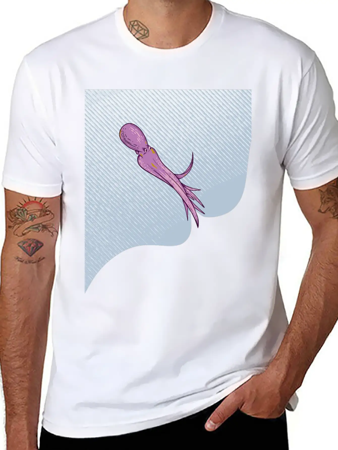 Octopus Squirting Ink Unisex Casual T-Shirt – Clean Design For Daily Comfort