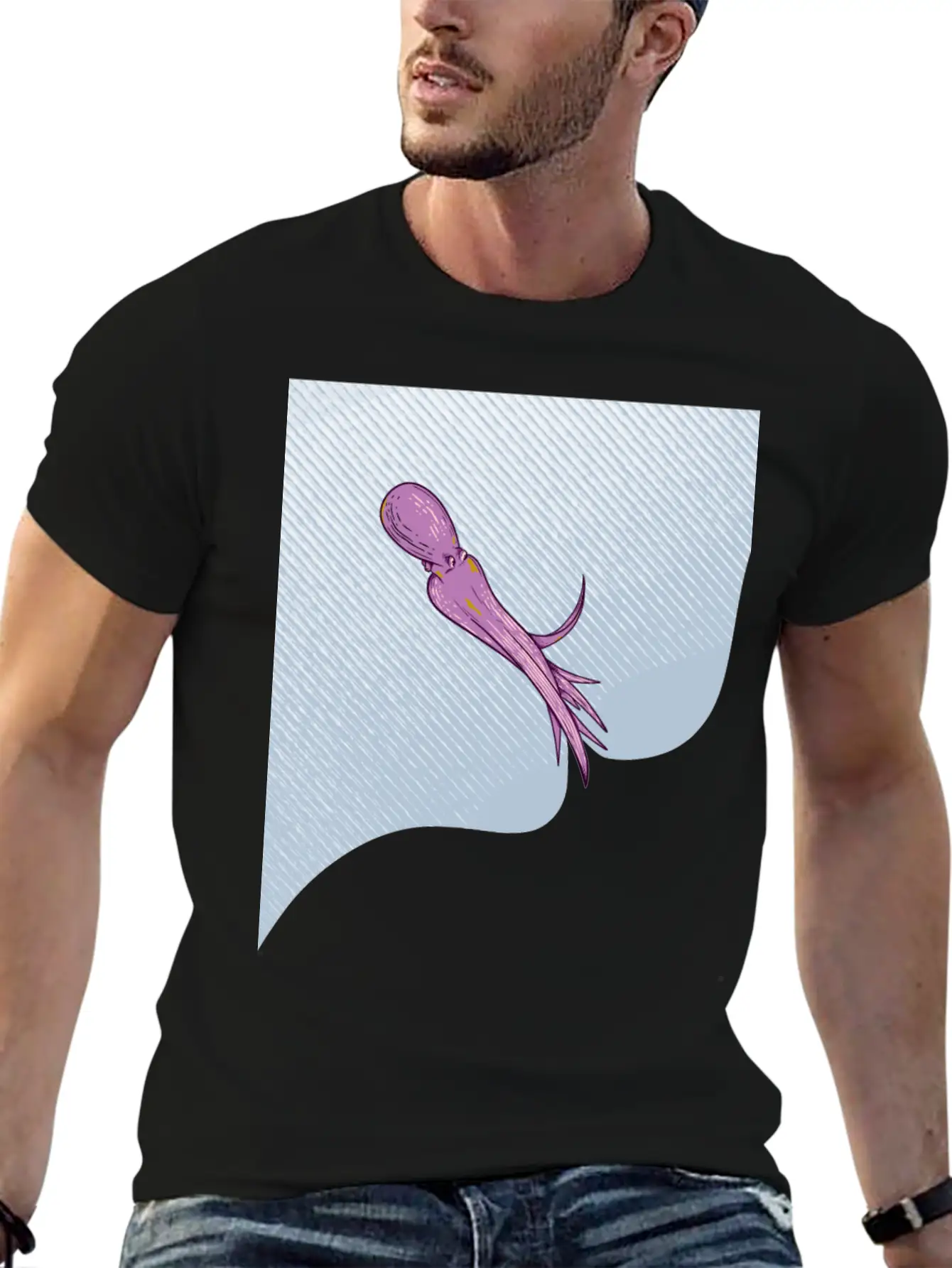 Octopus Squirting Ink Unisex Casual T-Shirt – Clean Design For Daily Comfort