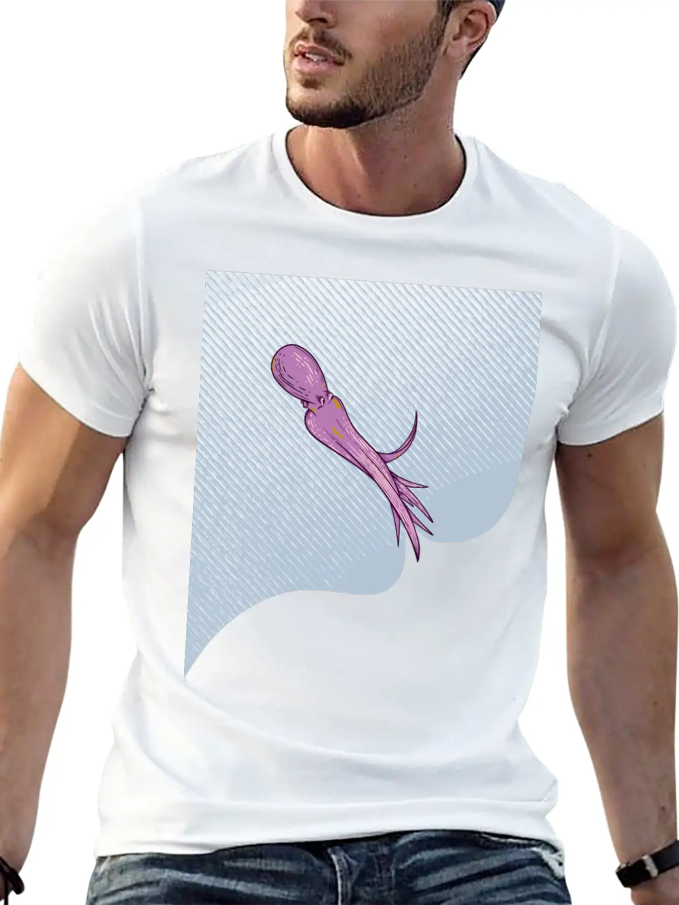 Octopus Squirting Ink Unisex Casual T-Shirt – Clean Design For Daily Comfort