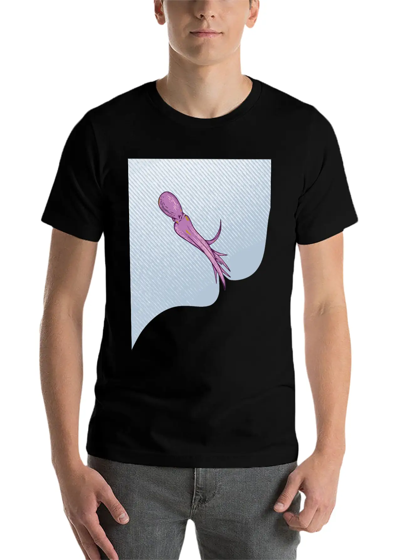 Octopus Squirting Ink Unisex Casual T-Shirt – Clean Design For Daily Comfort
