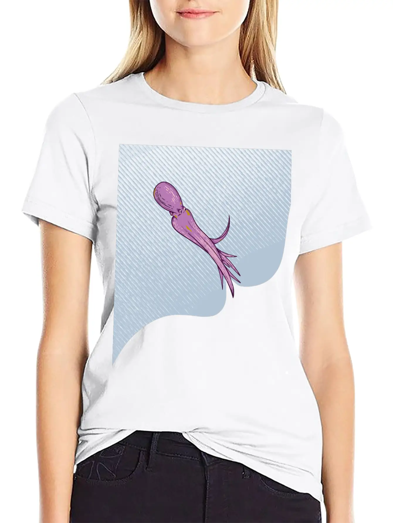 Octopus Squirting Ink Unisex Casual T-Shirt – Clean Design For Daily Comfort