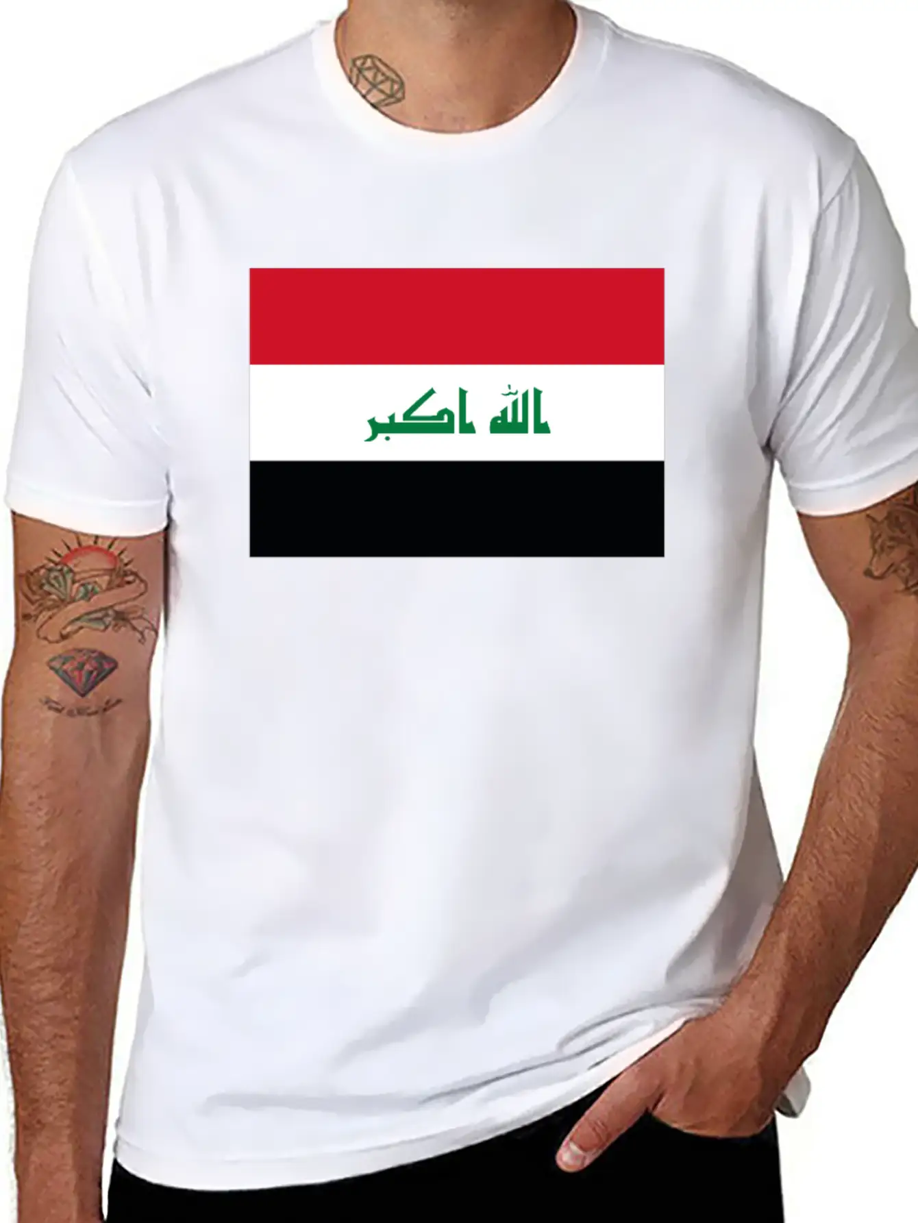 Official Iraq Flag Iraqi Country Pride Lightweight Cotton T-Shirt – Daily Comfort Graphic Shirt