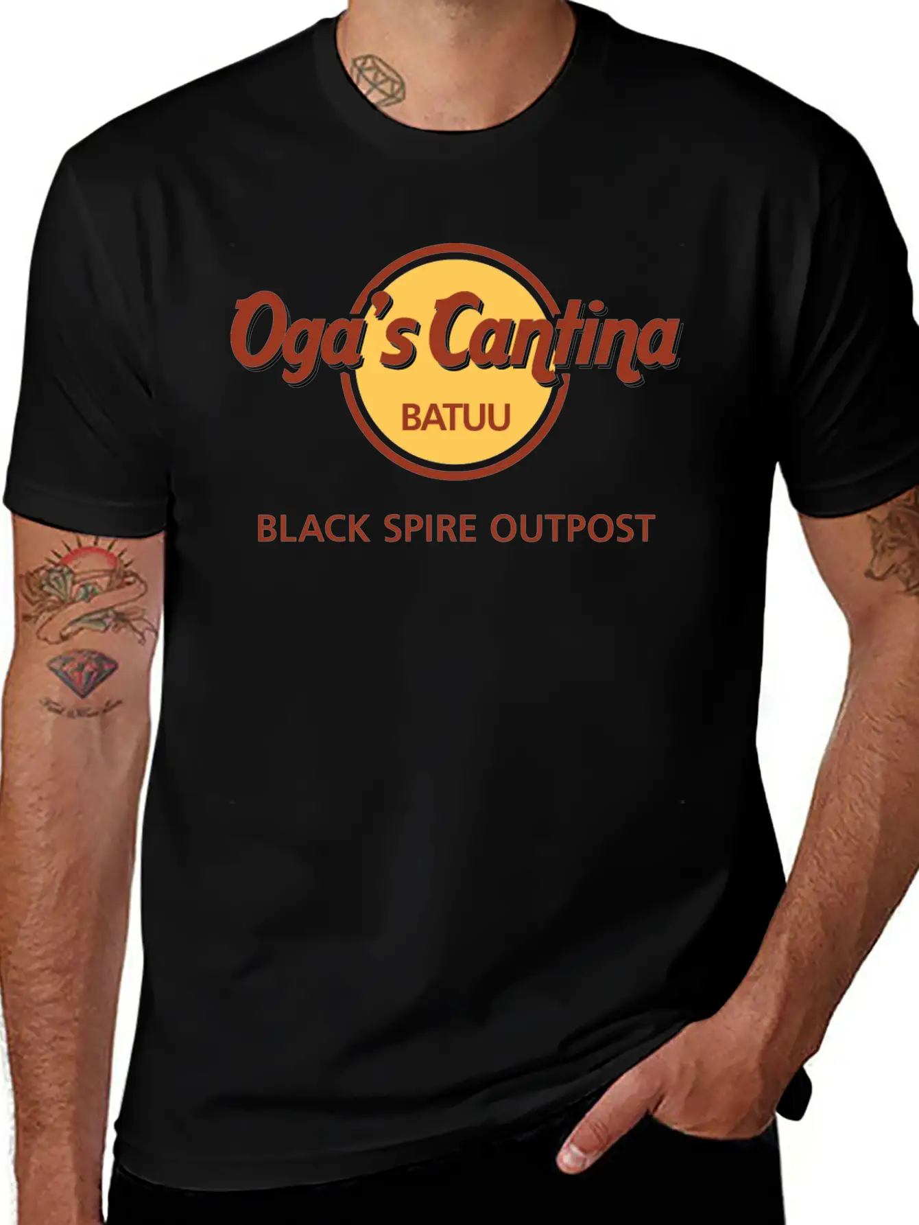 Oga's Cantina (HRC) Modern Fit Casual T-Shirt – Clean And Versatile Design