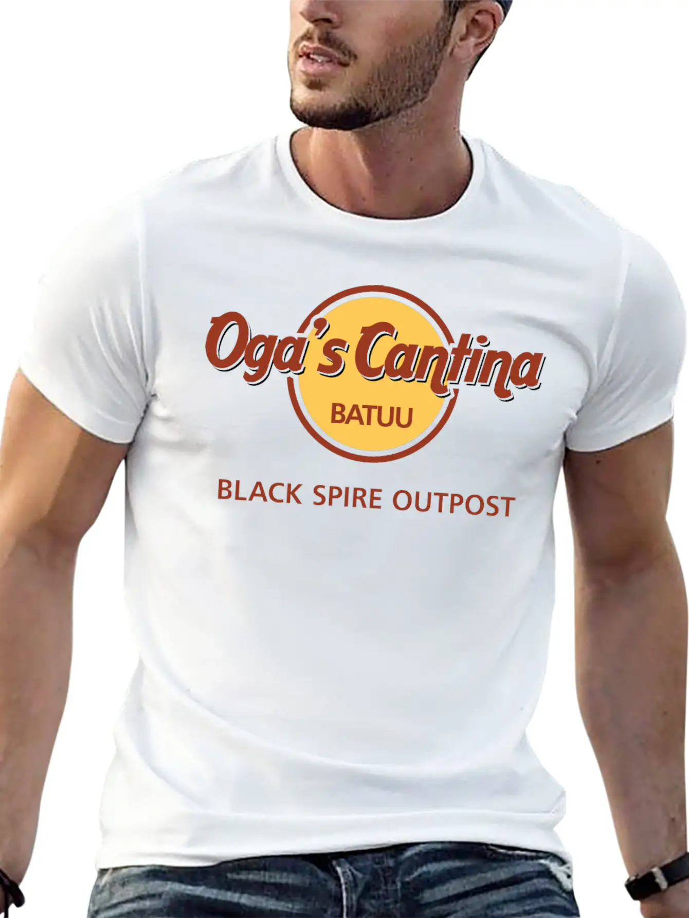 Oga's Cantina (HRC) Modern Fit Casual T-Shirt – Clean And Versatile Design