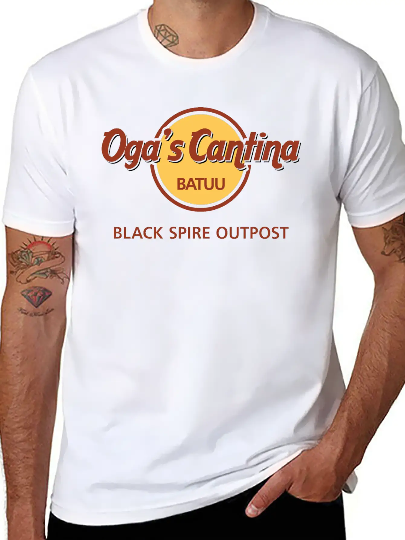 Oga's Cantina (HRC) Modern Fit Casual T-Shirt – Clean And Versatile Design