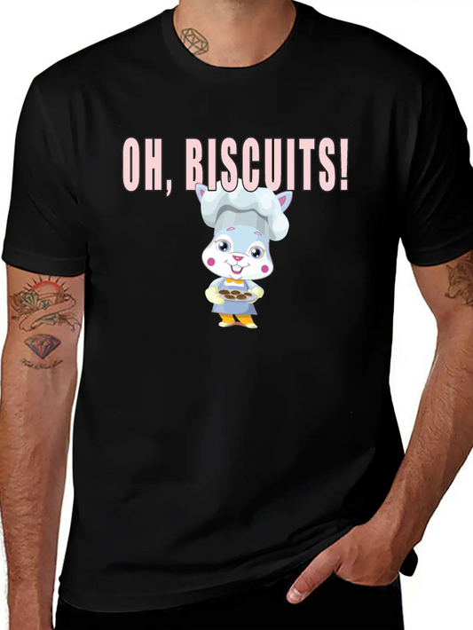 Oh Biscuits - Easter Bunny, Cute, Fluffy Bunny Unisex Casual T-Shirt – Clean Design For Daily Comfort