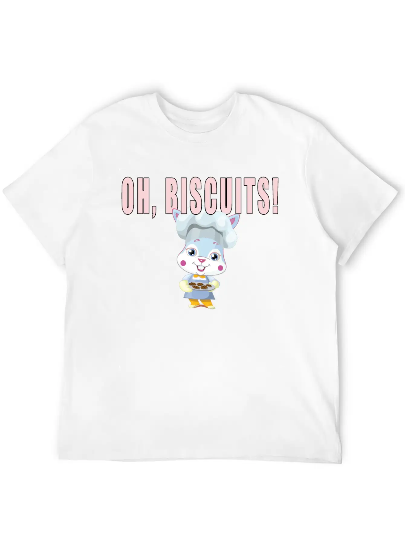 Oh Biscuits - Easter Bunny, Cute, Fluffy Bunny Unisex Casual T-Shirt – Clean Design For Daily Comfort
