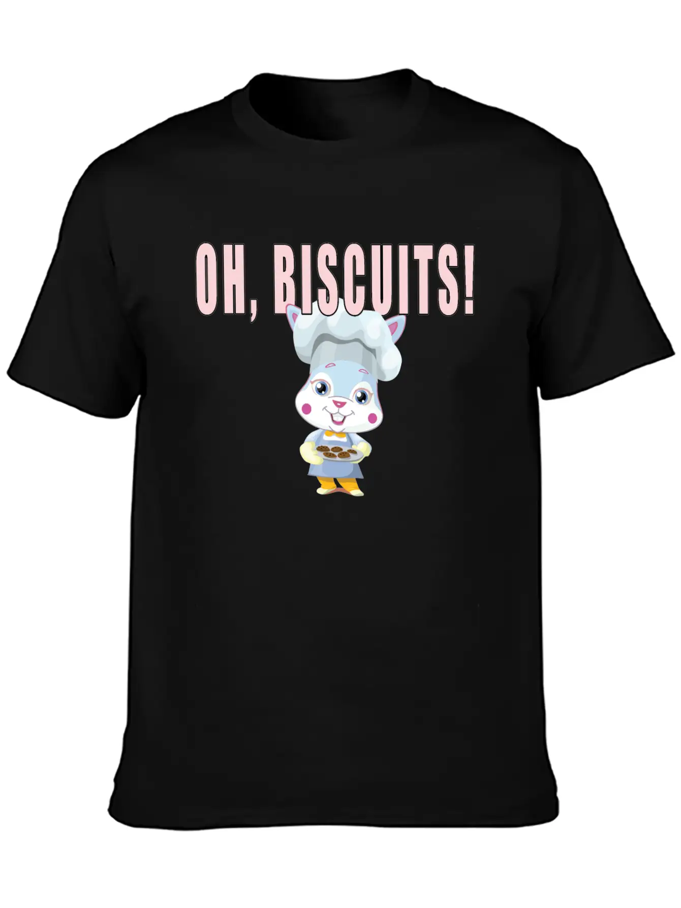 Oh Biscuits - Easter Bunny, Cute, Fluffy Bunny Unisex Casual T-Shirt – Clean Design For Daily Comfort