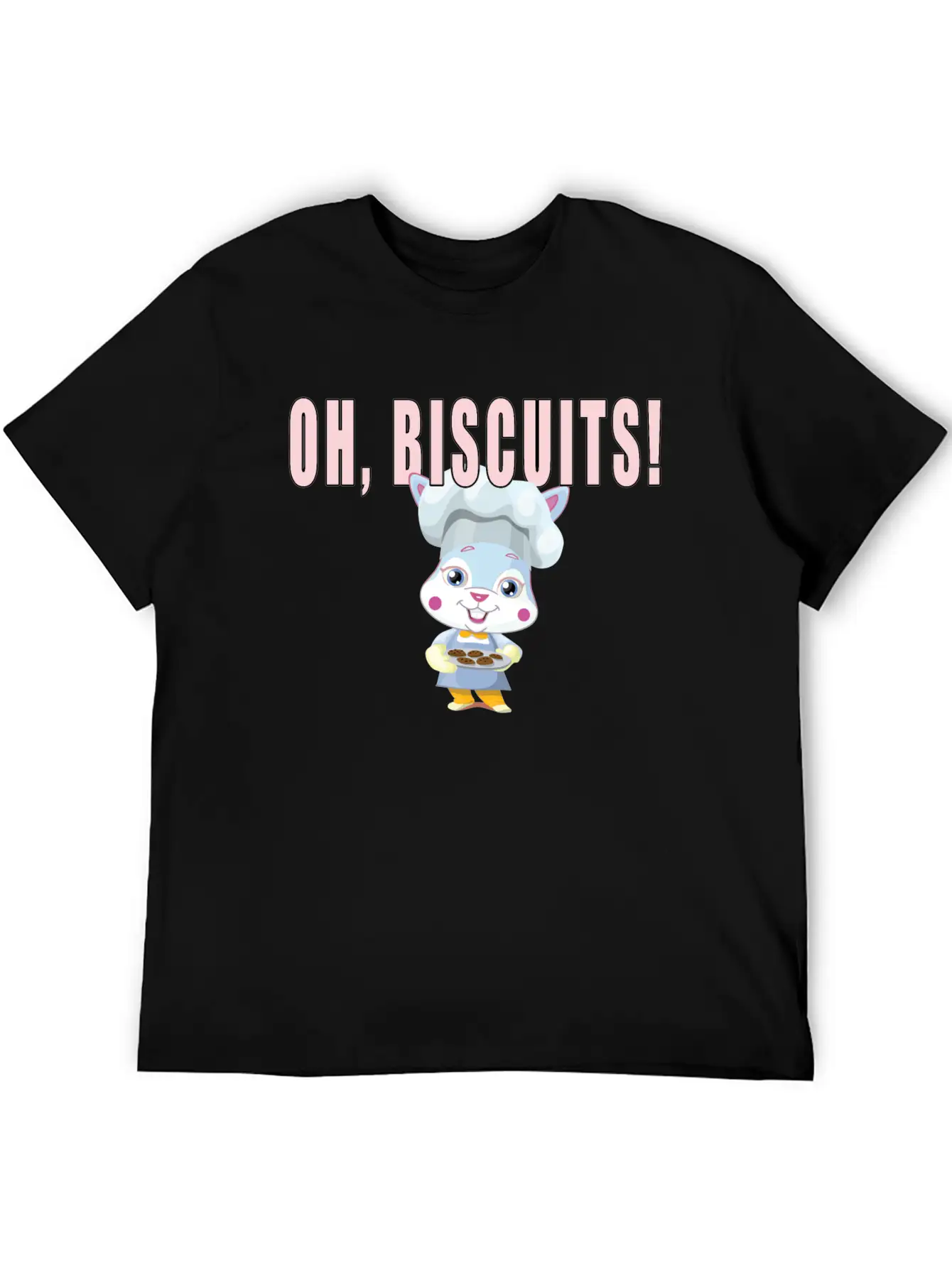 Oh Biscuits - Easter Bunny, Cute, Fluffy Bunny Unisex Casual T-Shirt – Clean Design For Daily Comfort