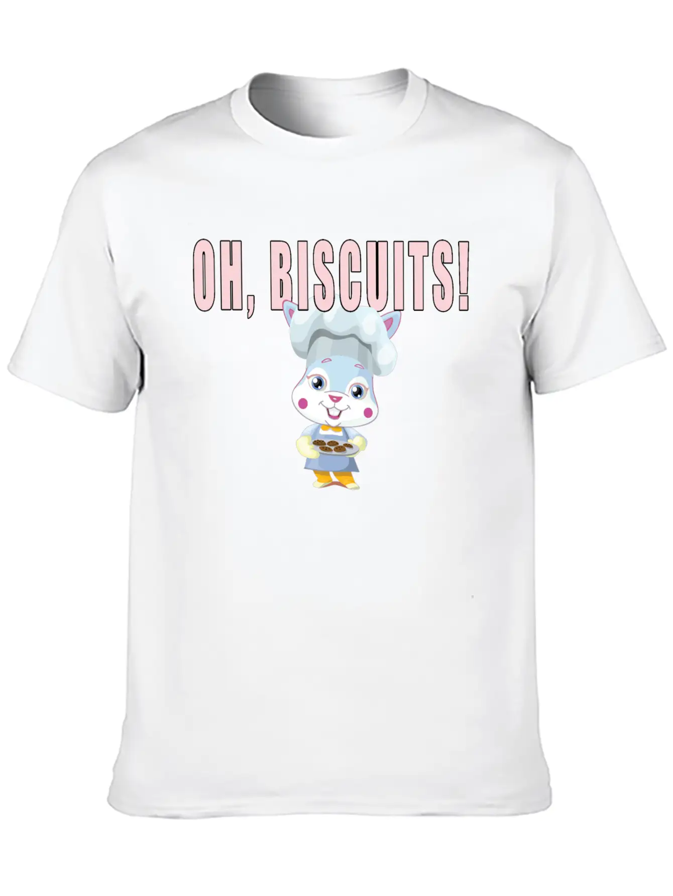 Oh Biscuits - Easter Bunny, Cute, Fluffy Bunny Unisex Casual T-Shirt – Clean Design For Daily Comfort