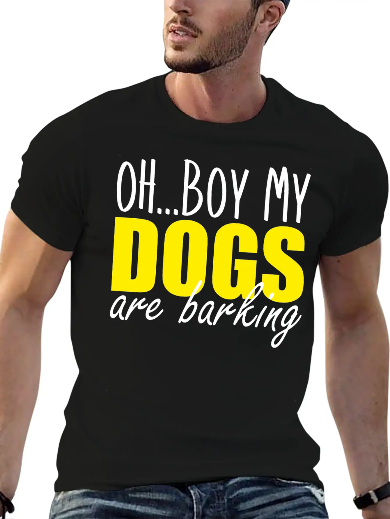 Oh Boy My Dogs Are Barking Relaxed Everyday Tee – Lightweight And Durable Cotton
