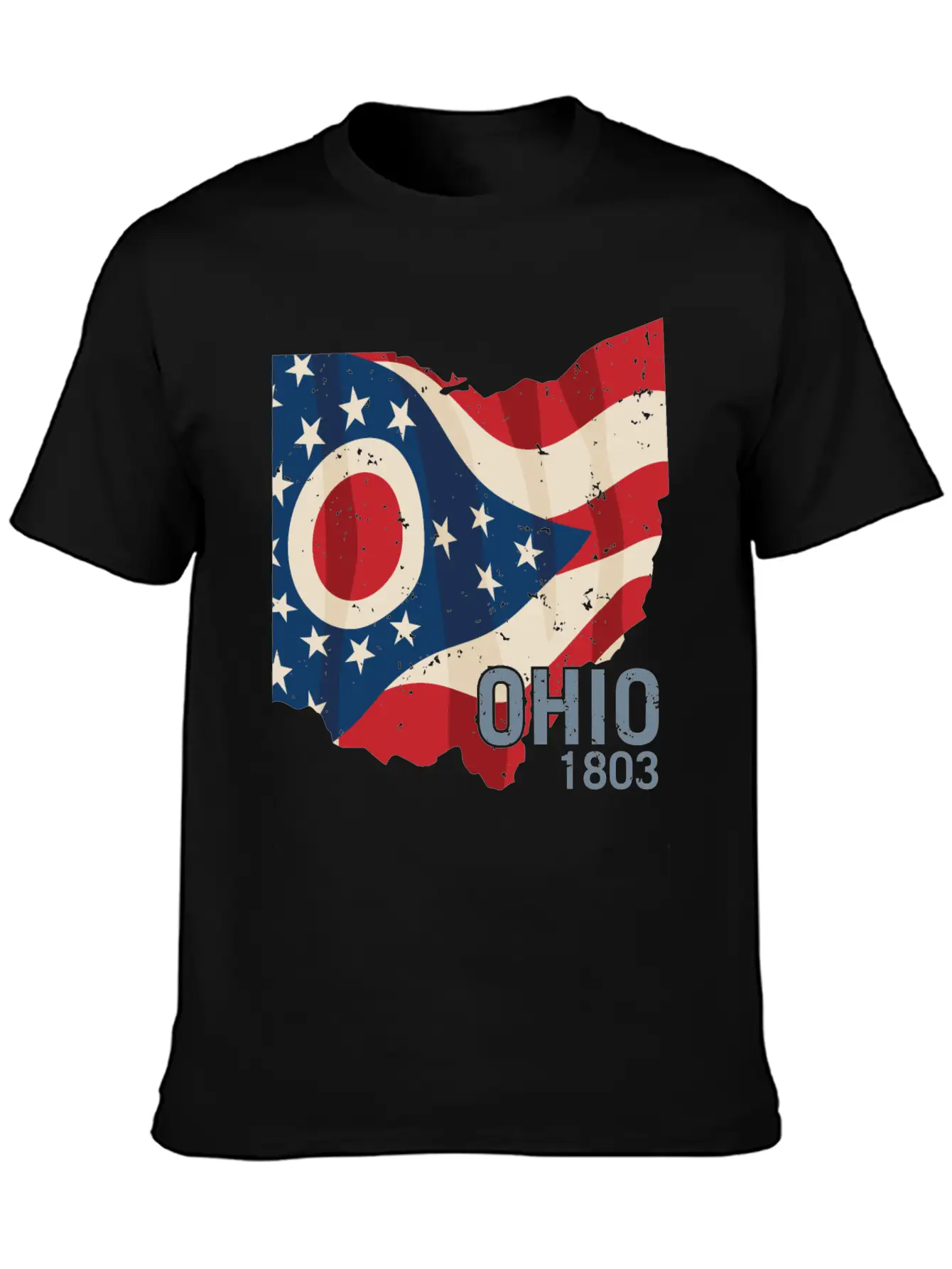 Ohio 1803 With Ohio Flag Stars And Stripes Modern Fit Casual T-Shirt – Clean And Versatile Design