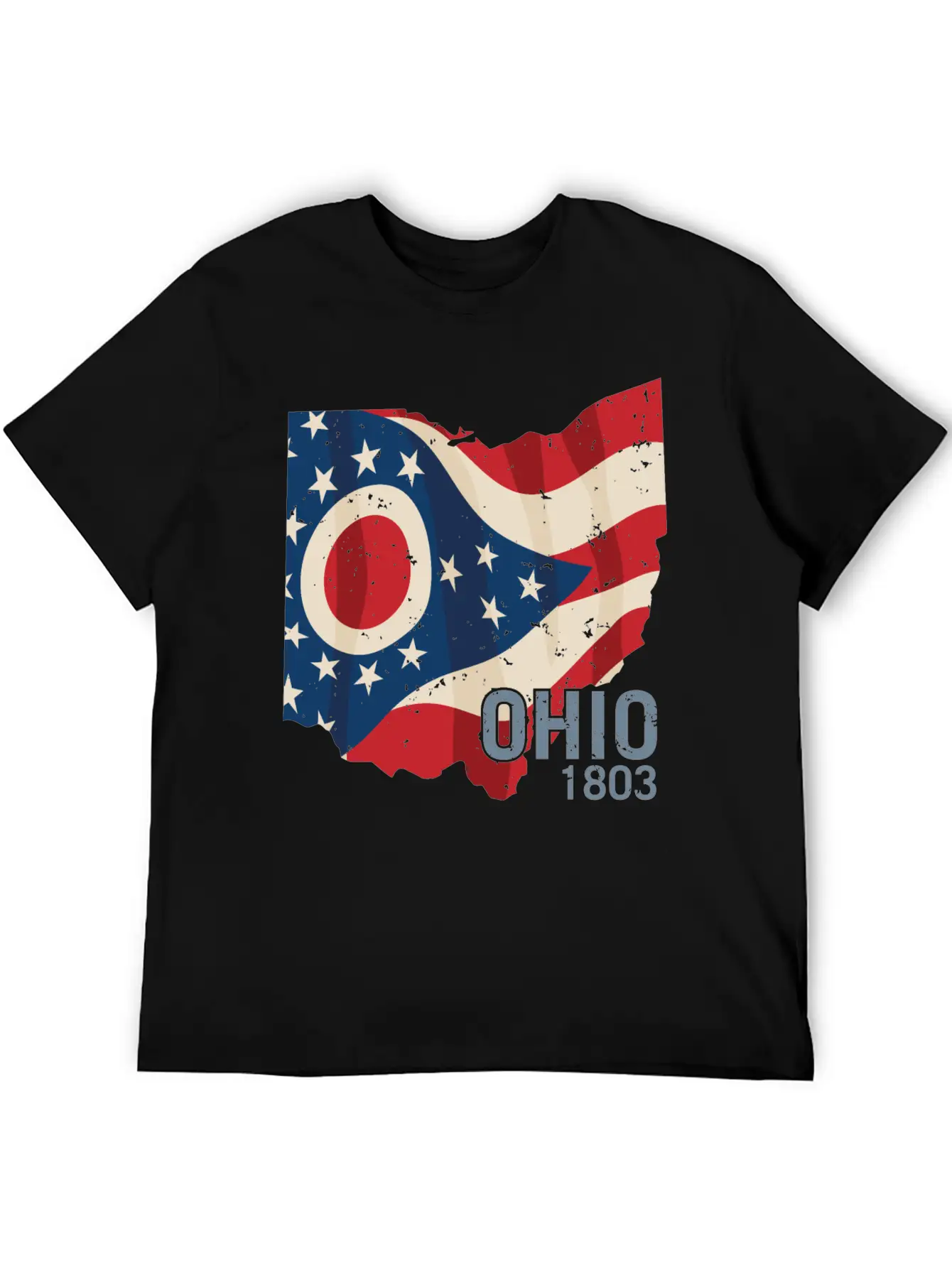 Ohio 1803 With Ohio Flag Stars And Stripes Modern Fit Casual T-Shirt – Clean And Versatile Design
