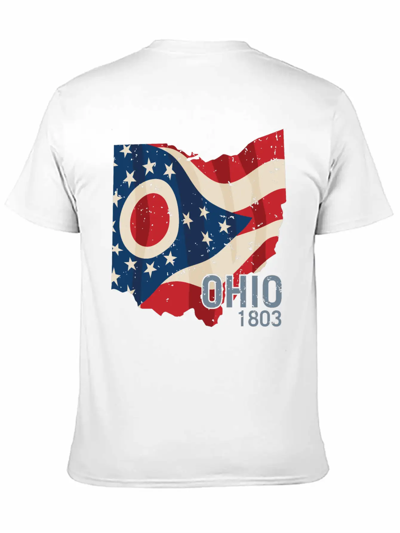 Ohio 1803 With Ohio Flag Stars And Stripes Modern Fit Casual T-Shirt – Clean And Versatile Design