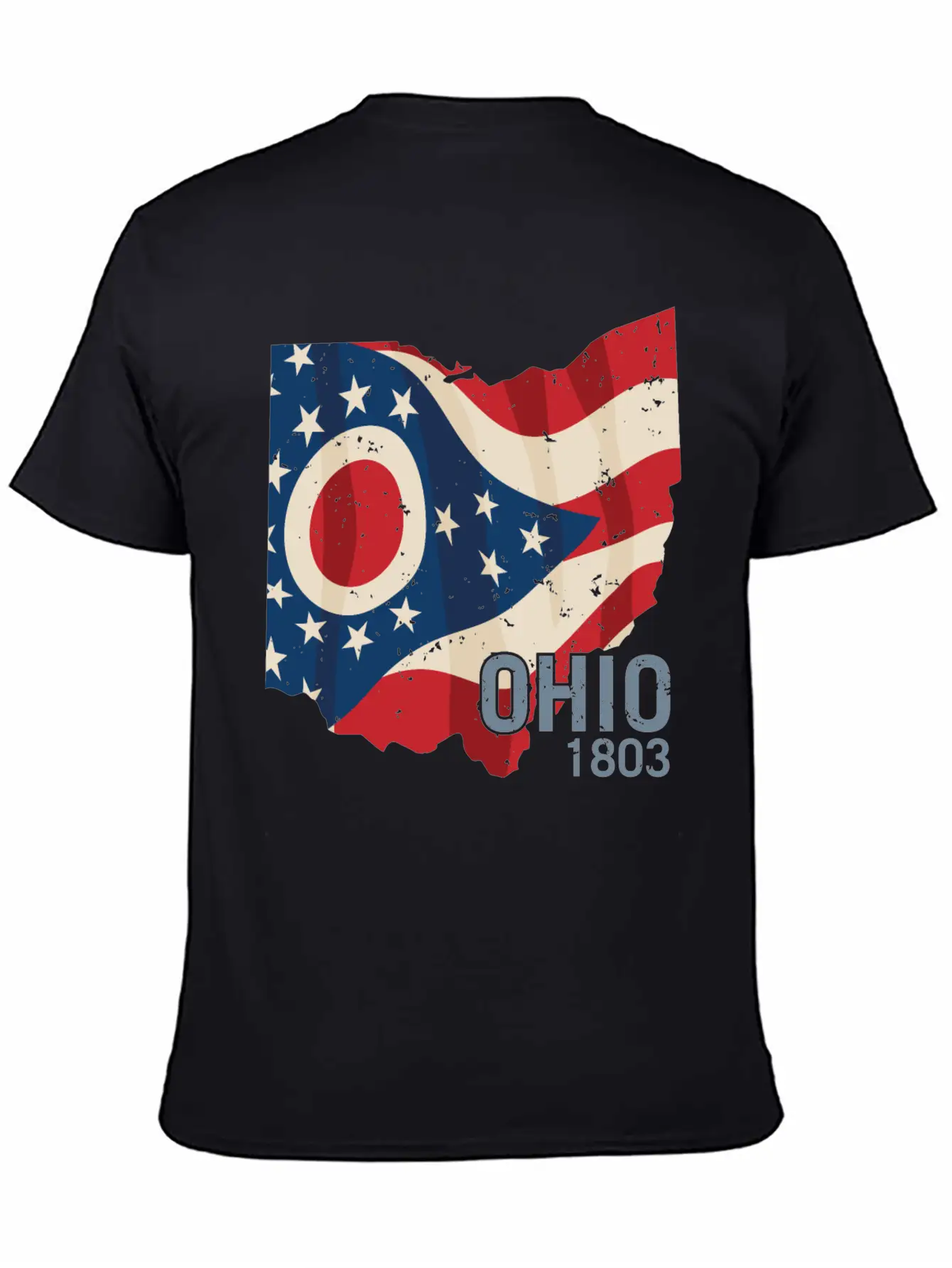 Ohio 1803 With Ohio Flag Stars And Stripes Modern Fit Casual T-Shirt – Clean And Versatile Design