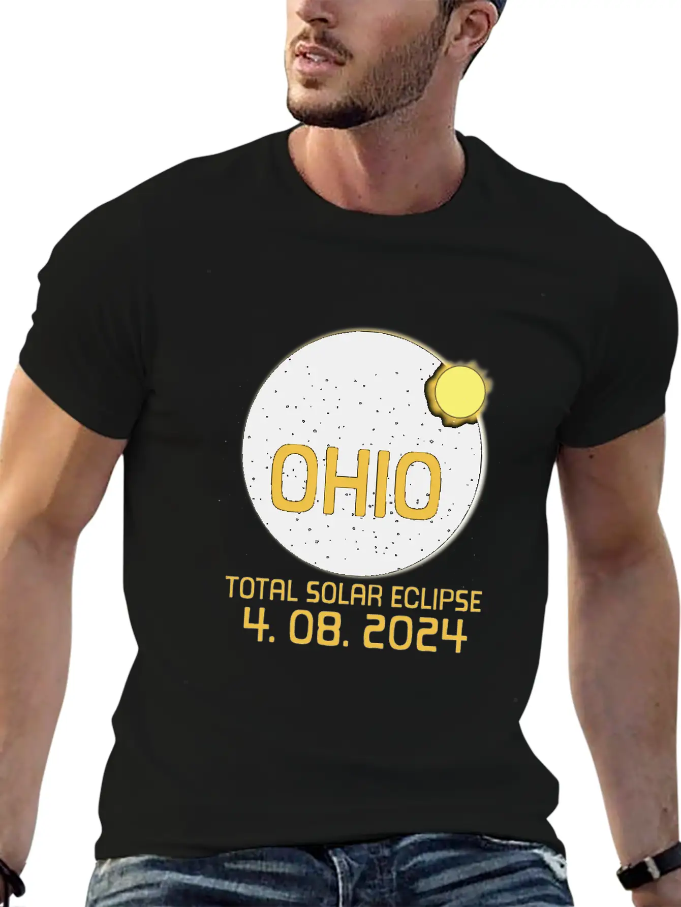 Ohio Totality Total Solar Eclipse April 8 2024 Modern Fit Casual T-Shirt – Clean And Versatile Design