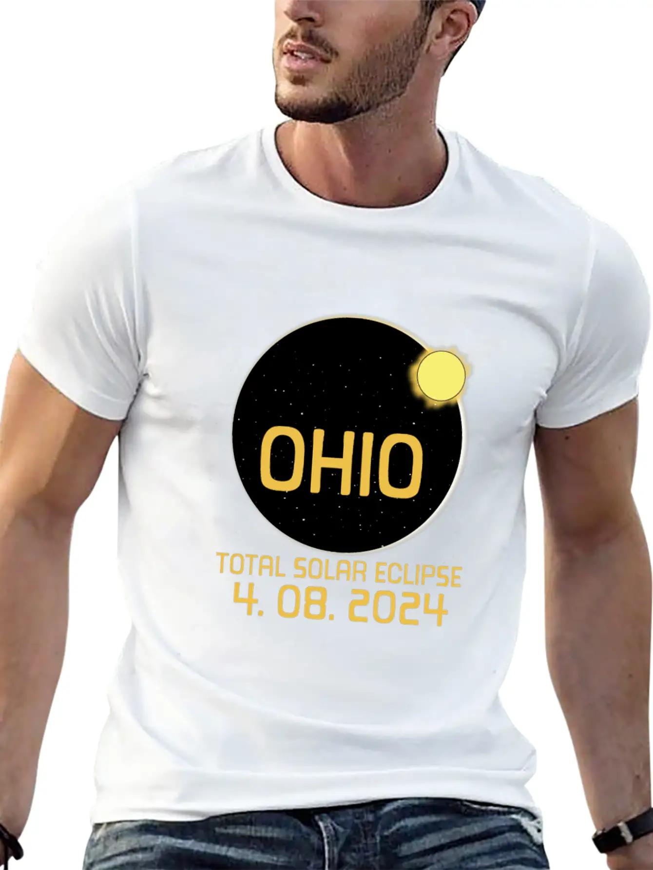 Ohio Totality Total Solar Eclipse April 8 2024 Modern Fit Casual T-Shirt – Clean And Versatile Design