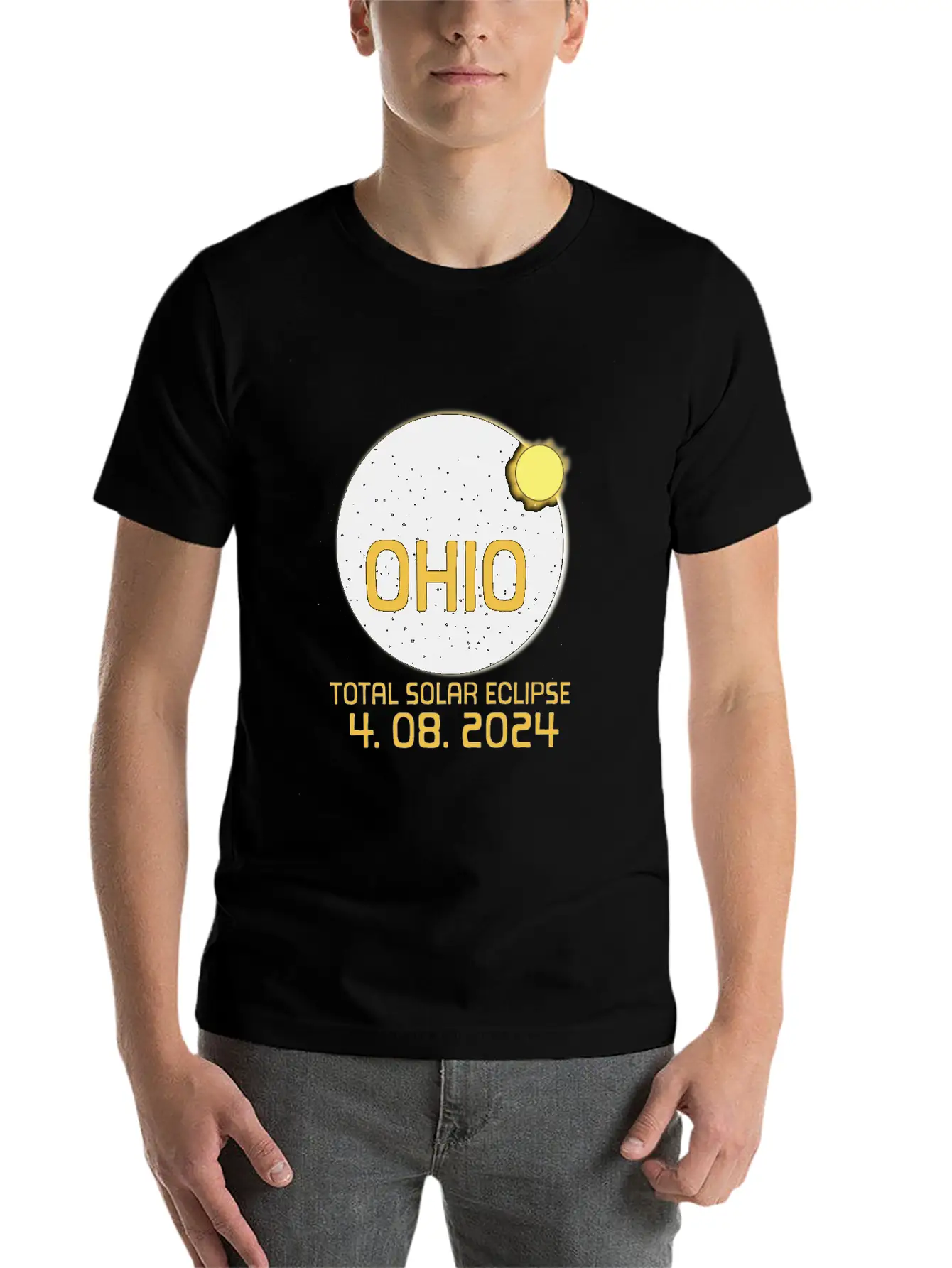 Ohio Totality Total Solar Eclipse April 8 2024 Modern Fit Casual T-Shirt – Clean And Versatile Design