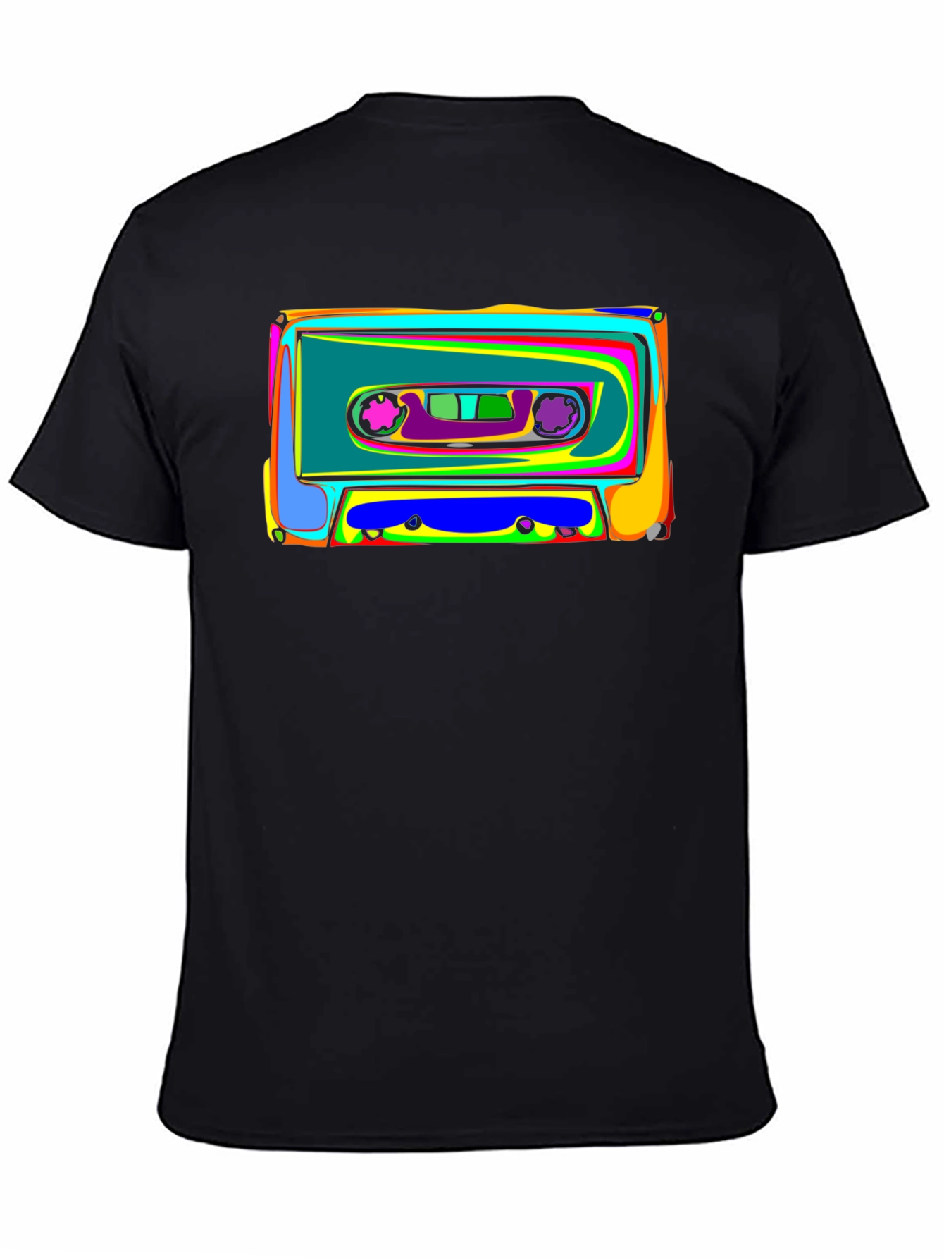 Retro Cassette Tape Graphic Tee - Black