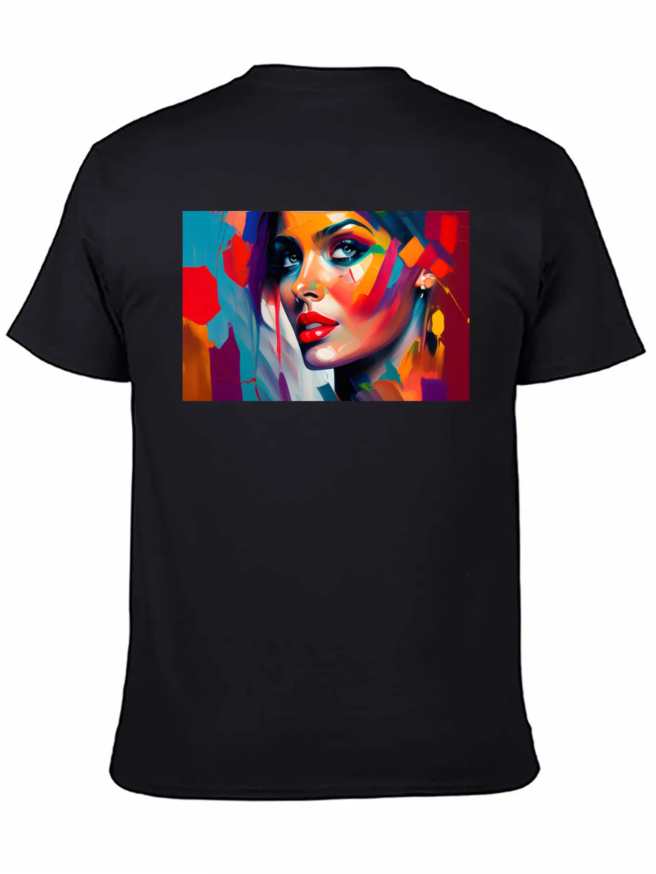 Oil Painting Beautiful Girl Essential Cotton Tee For Daily Outfits – Unisex Style