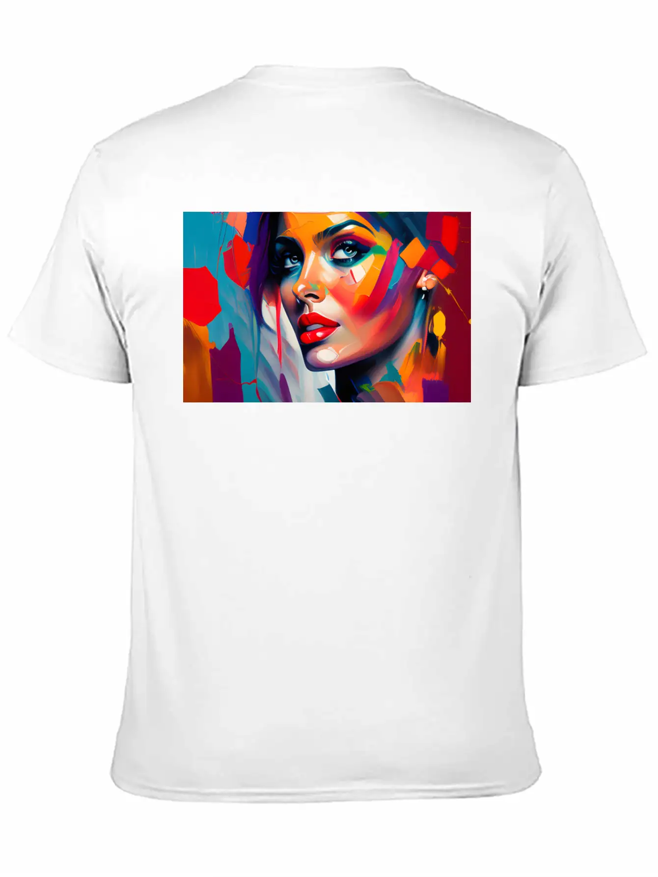 Oil Painting Beautiful Girl Essential Cotton Tee For Daily Outfits – Unisex Style