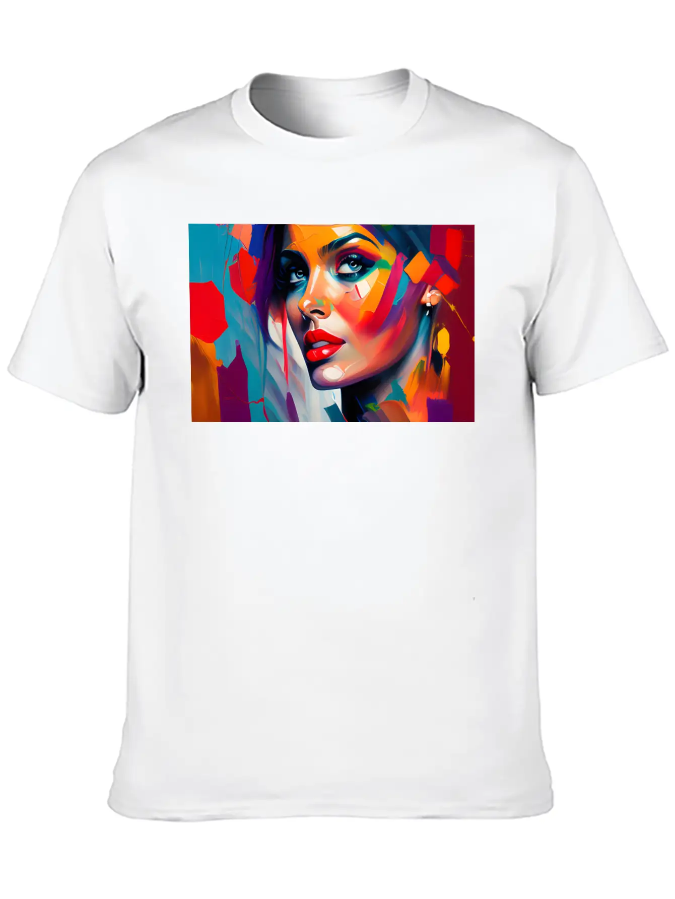 Oil Painting Beautiful Girl Essential Cotton Tee For Daily Outfits – Unisex Style