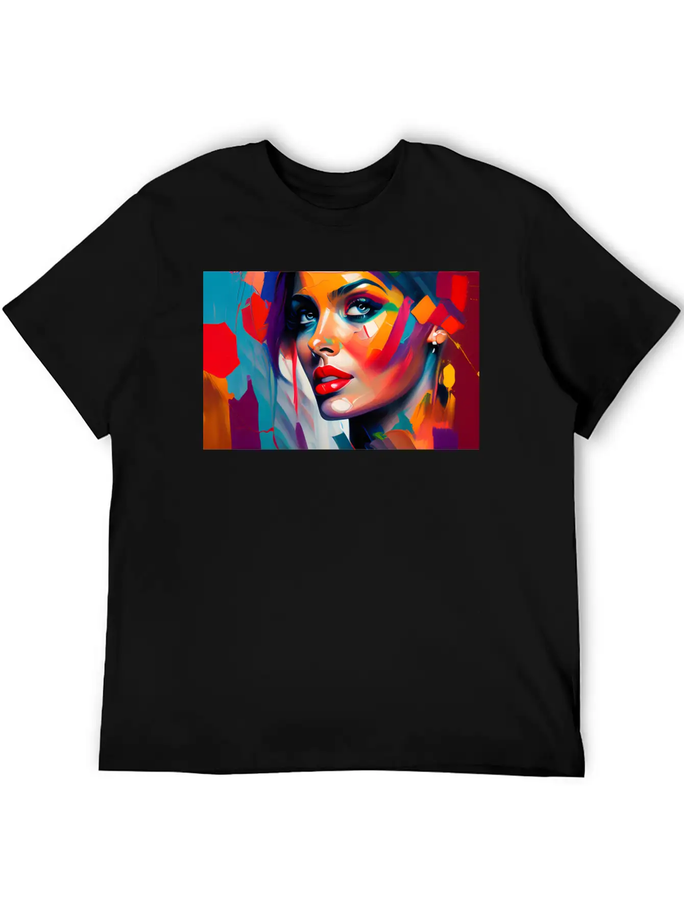 Oil Painting Beautiful Girl Essential Cotton Tee For Daily Outfits – Unisex Style