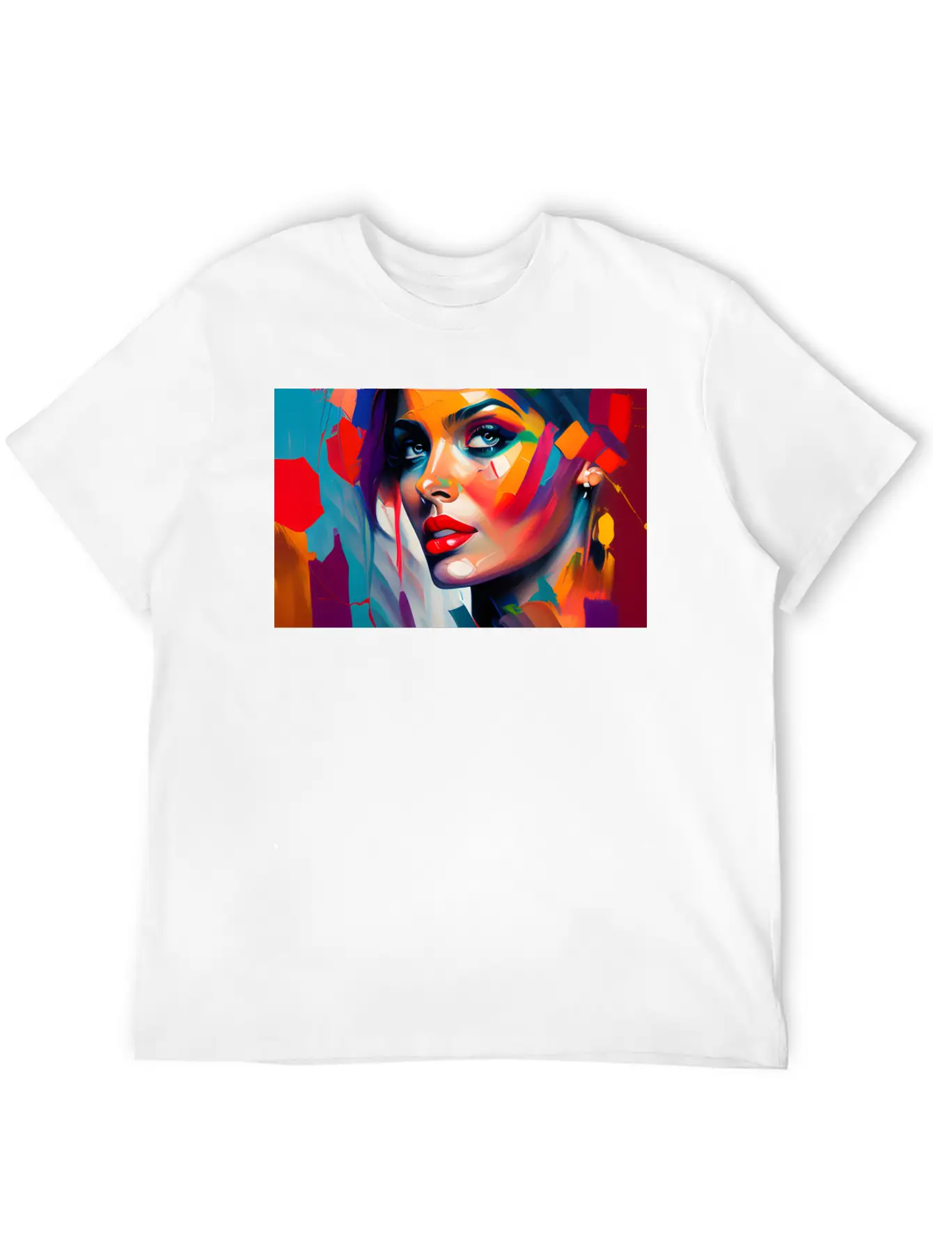 Oil Painting Beautiful Girl Essential Cotton Tee For Daily Outfits – Unisex Style