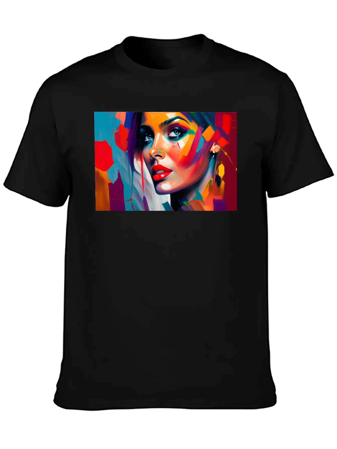 Oil Painting Beautiful Girl Essential Cotton Tee For Daily Outfits – Unisex Style