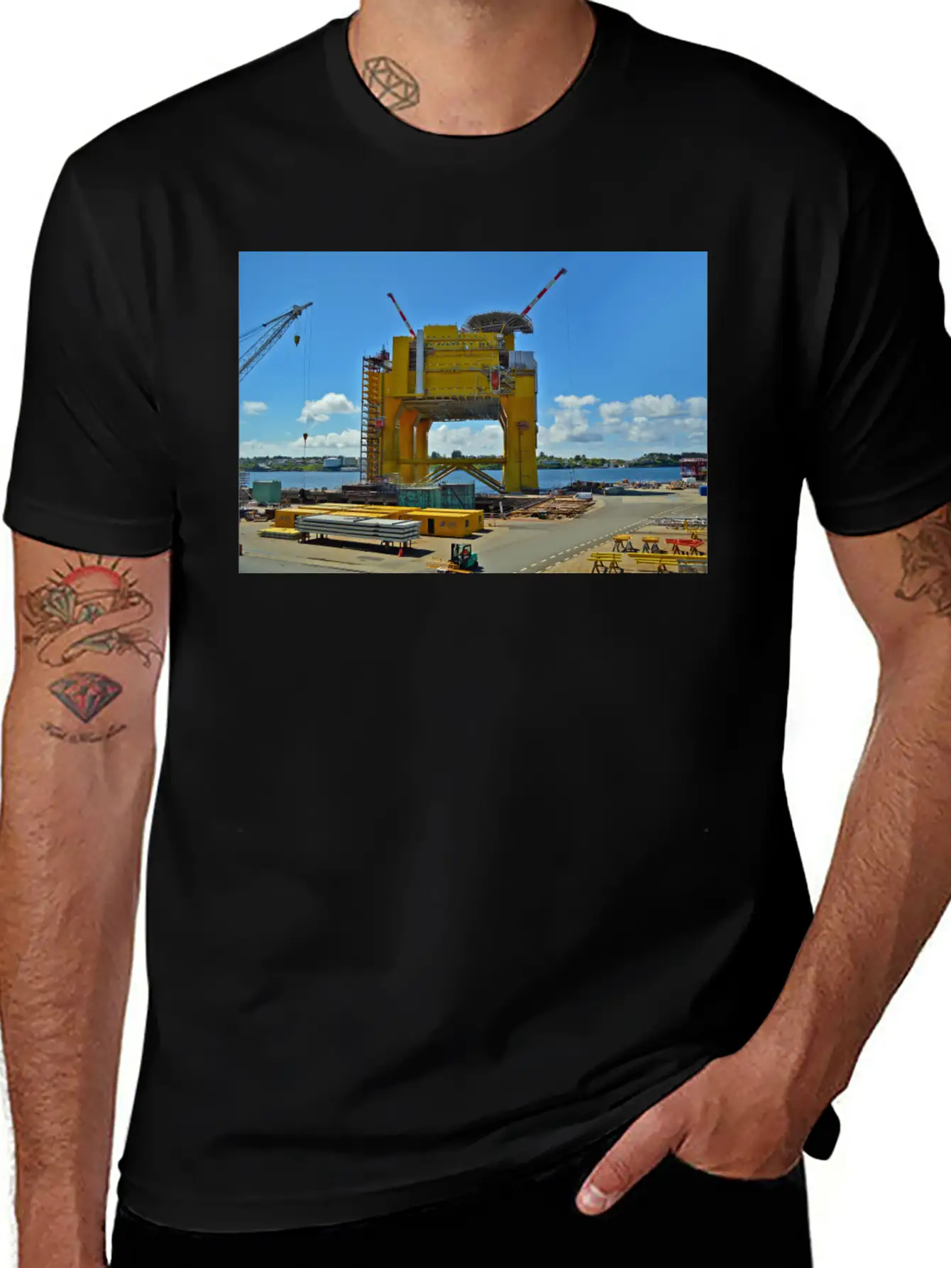 Oilrig Poster Unisex Casual T-Shirt – Clean Design For Daily Comfort