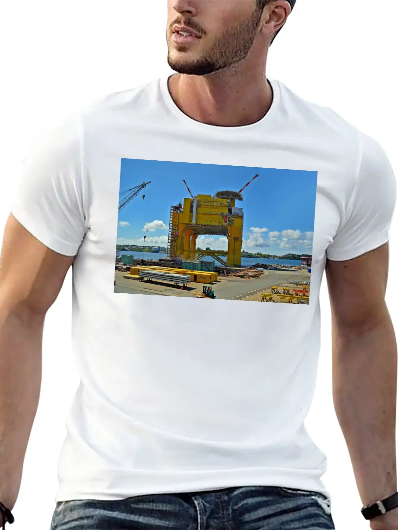 Oilrig Poster Unisex Casual T-Shirt – Clean Design For Daily Comfort