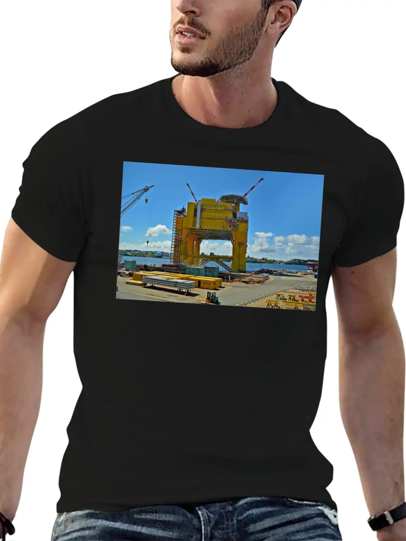 Oilrig Poster Unisex Casual T-Shirt – Clean Design For Daily Comfort
