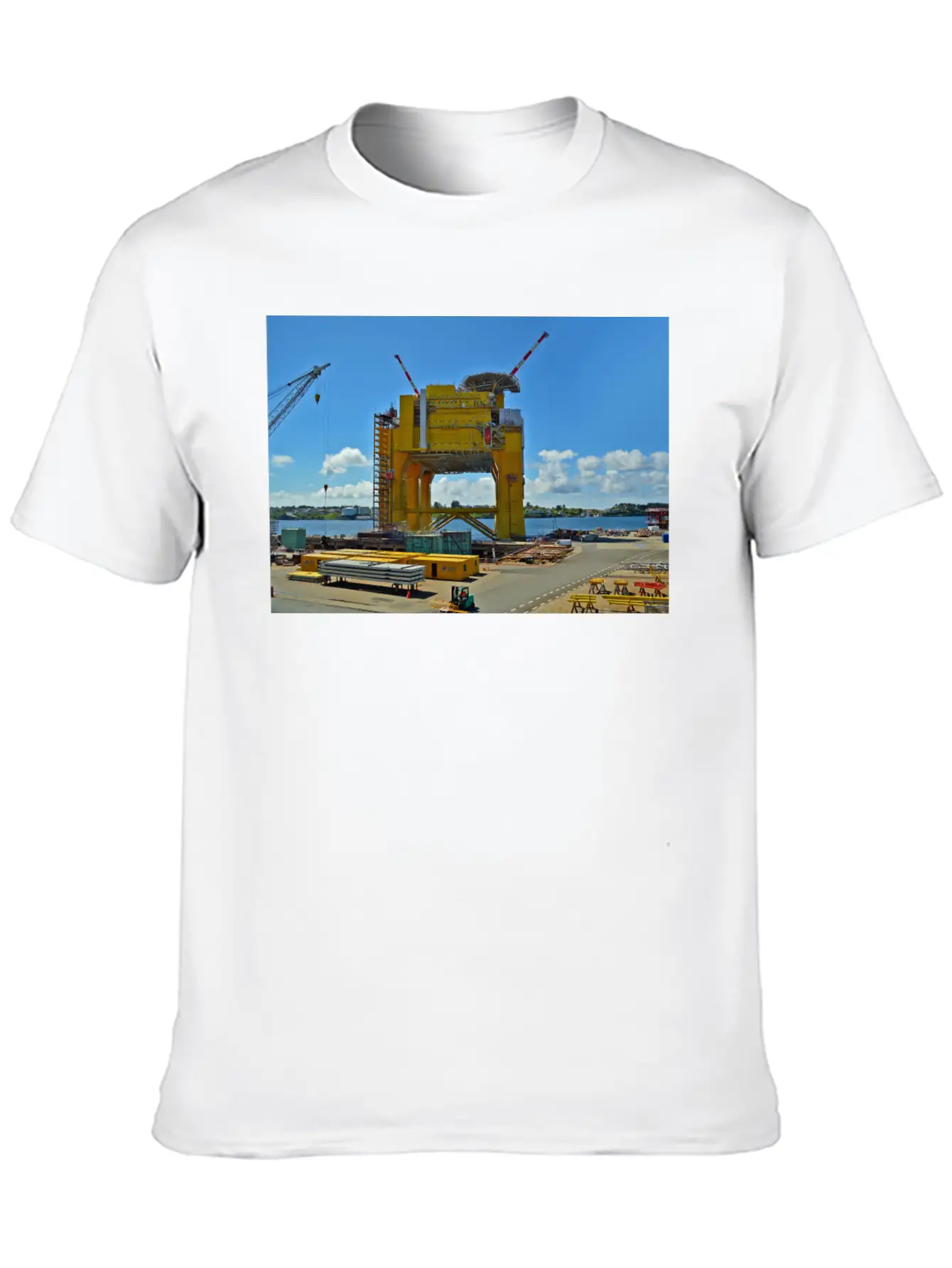 Oilrig Poster Unisex Casual T-Shirt – Clean Design For Daily Comfort