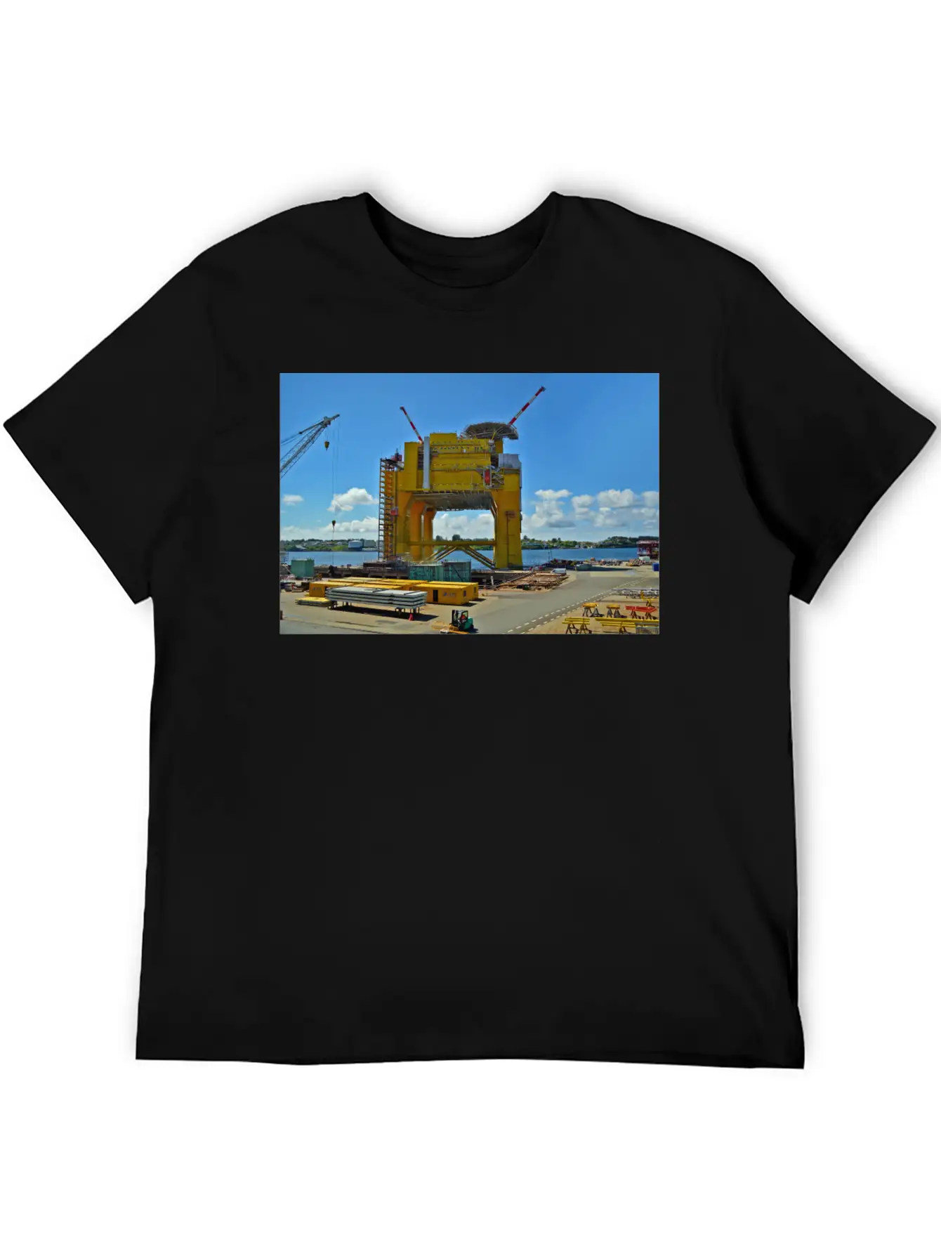 Oilrig Poster Unisex Casual T-Shirt – Clean Design For Daily Comfort