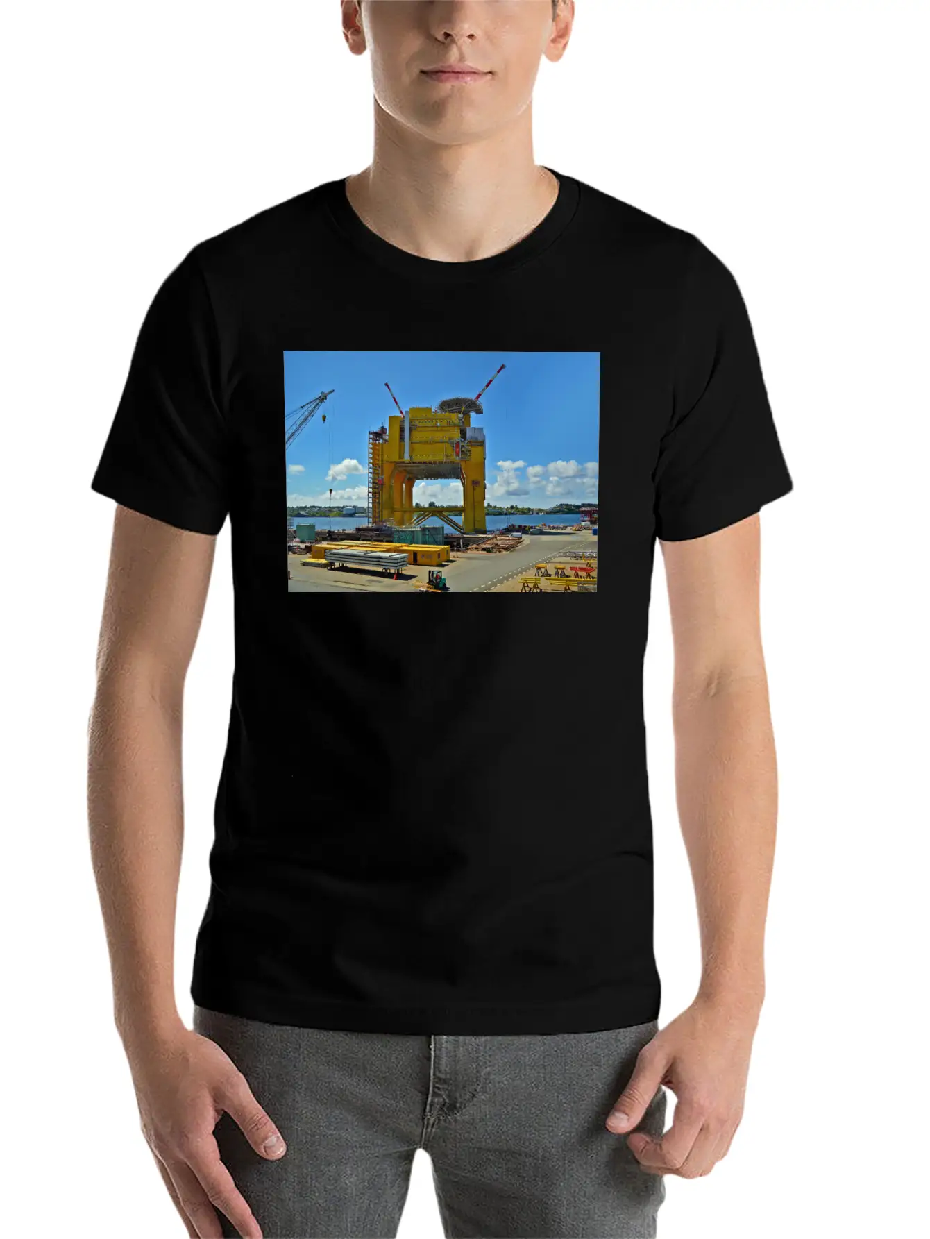 Oilrig Poster Unisex Casual T-Shirt – Clean Design For Daily Comfort