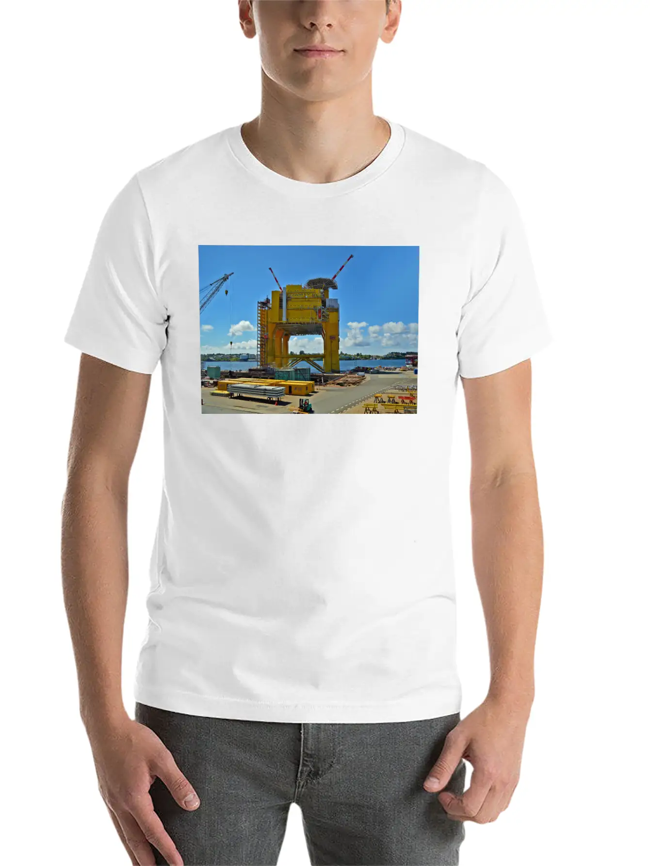 Oilrig Poster Unisex Casual T-Shirt – Clean Design For Daily Comfort